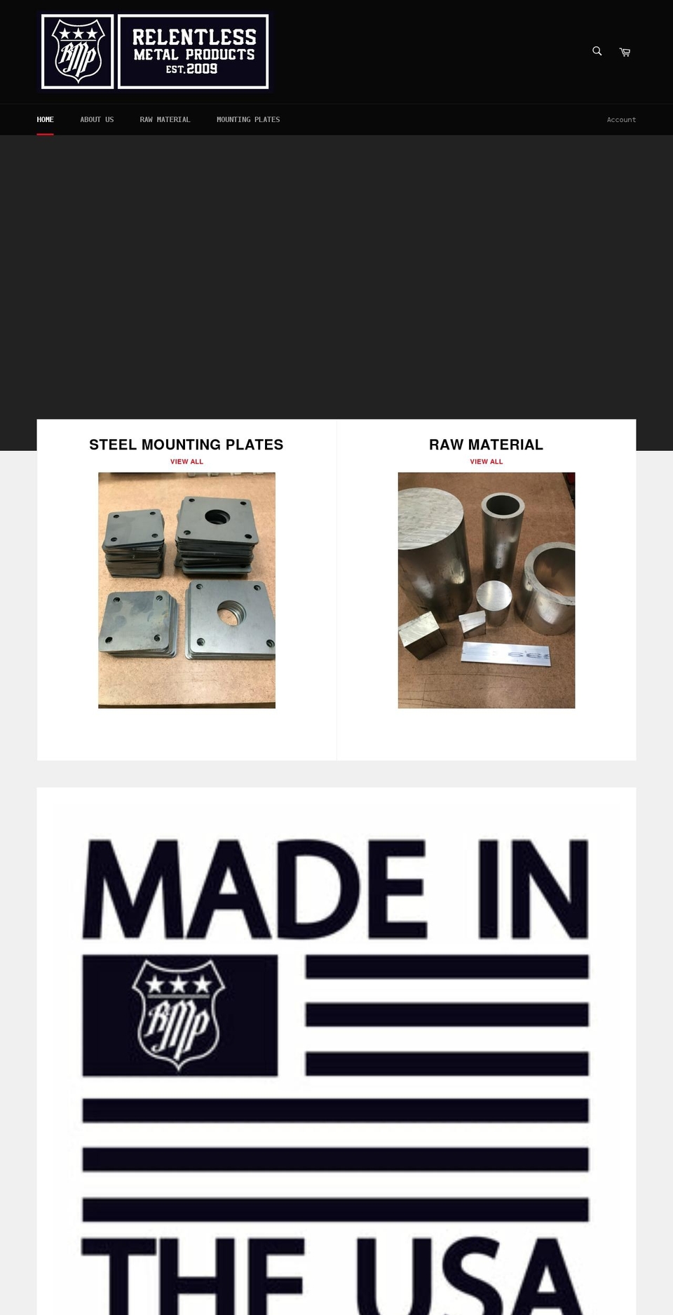 relentlessmetalproducts.com shopify website screenshot