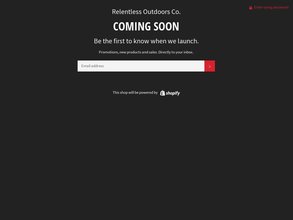 relentlessoutdoors.com shopify website screenshot