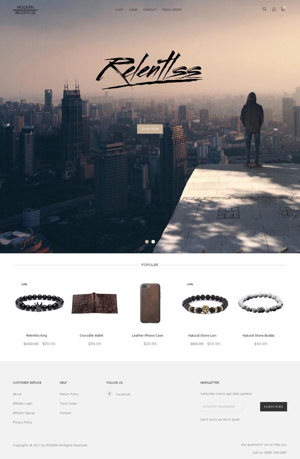 relentlss.com shopify website screenshot