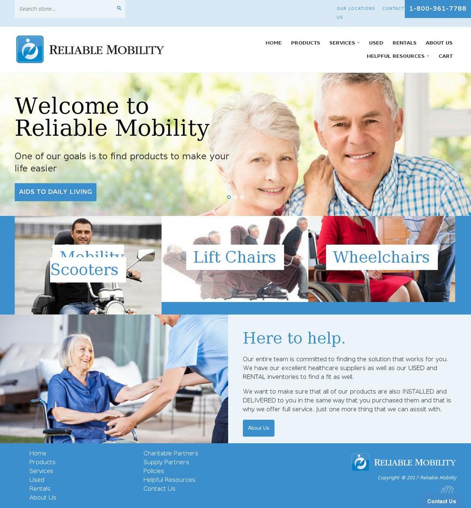 reliablemobility.ca shopify website screenshot