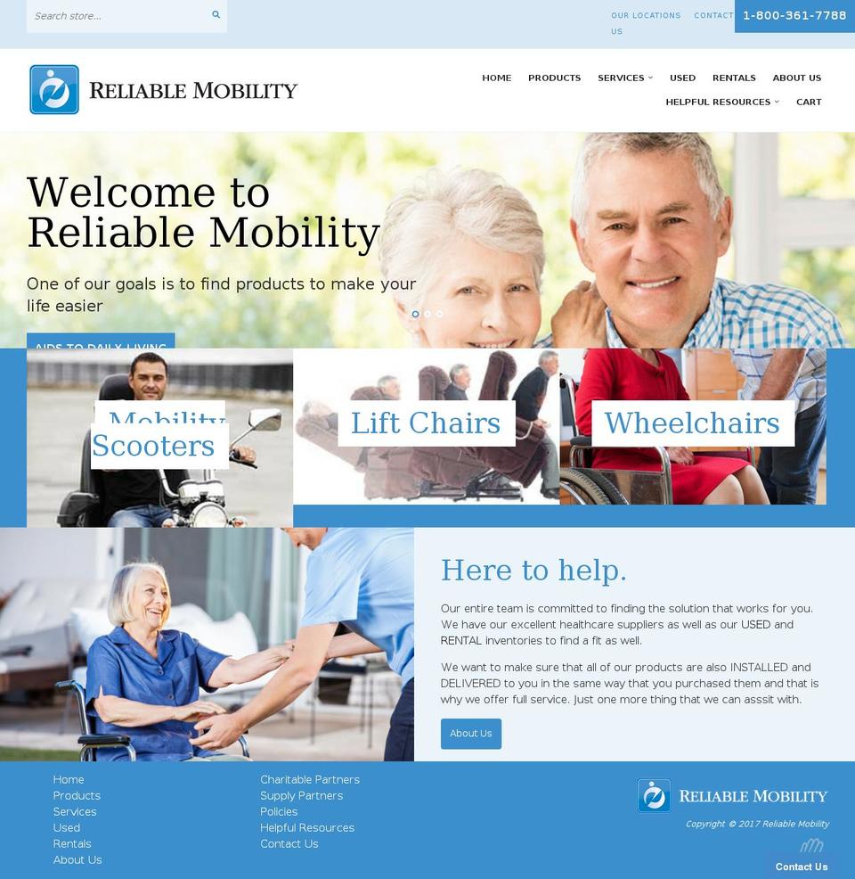 reliablemobility.com shopify website screenshot