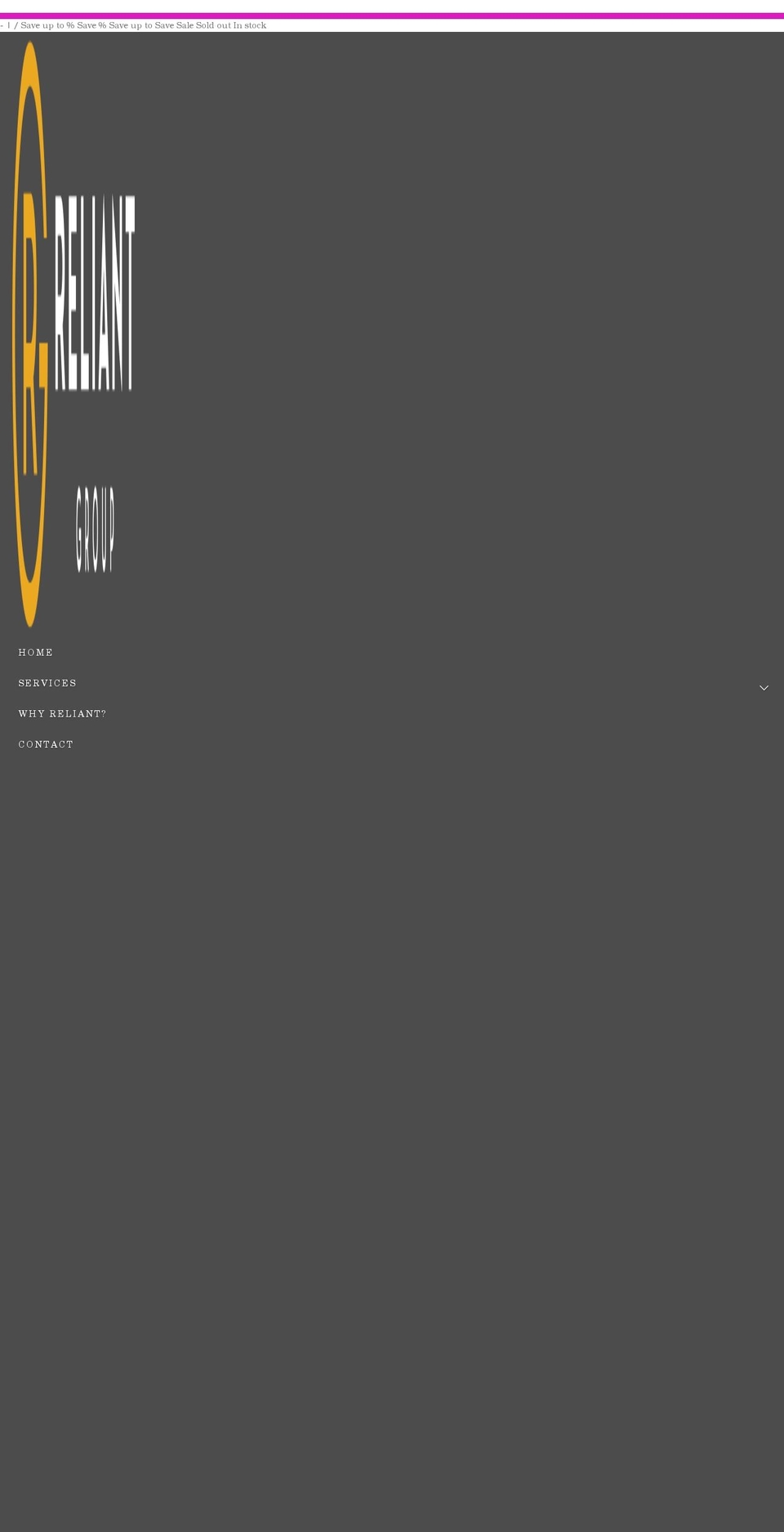 reliantcorp.net shopify website screenshot