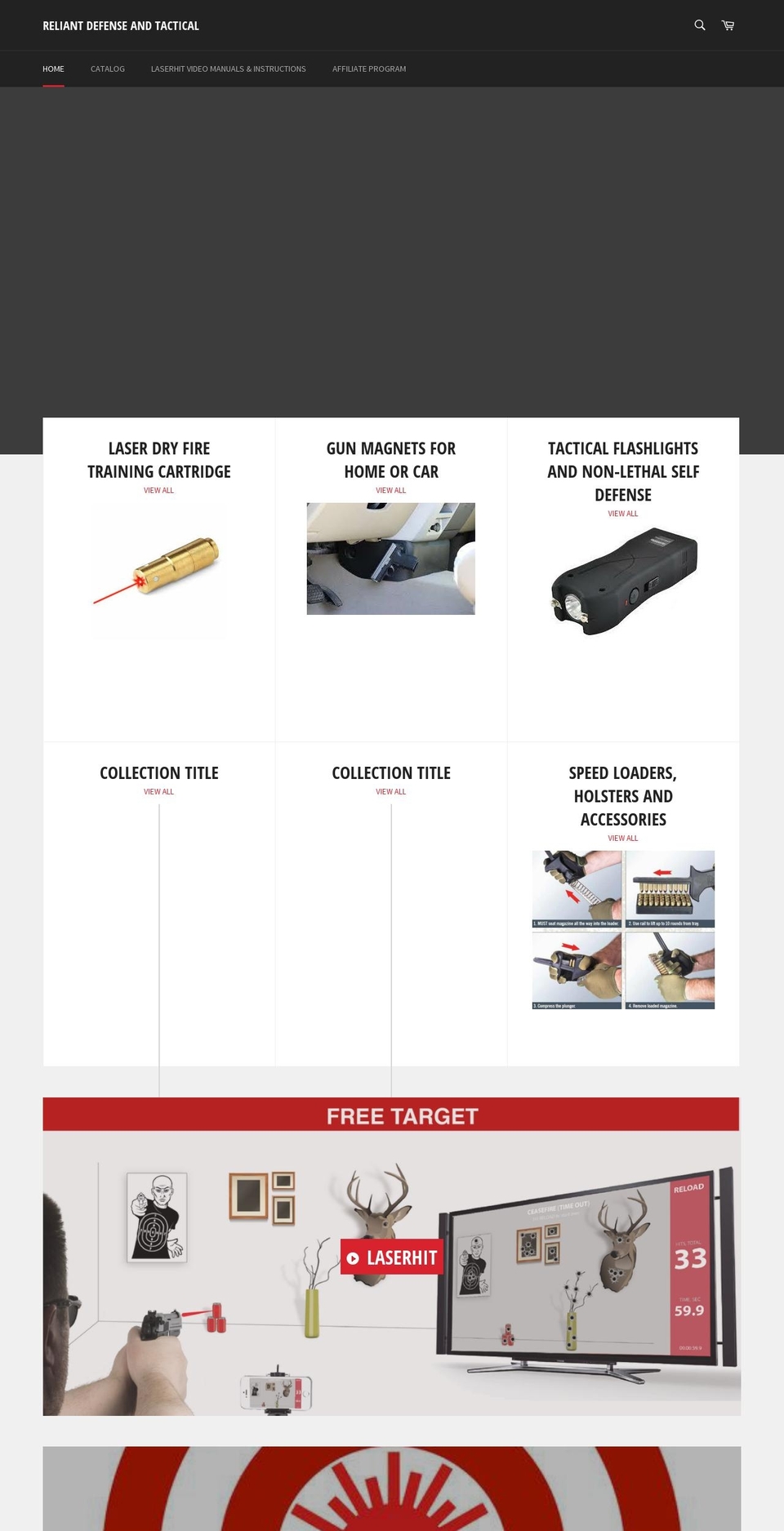 reliantdefenseandtactical.com shopify website screenshot