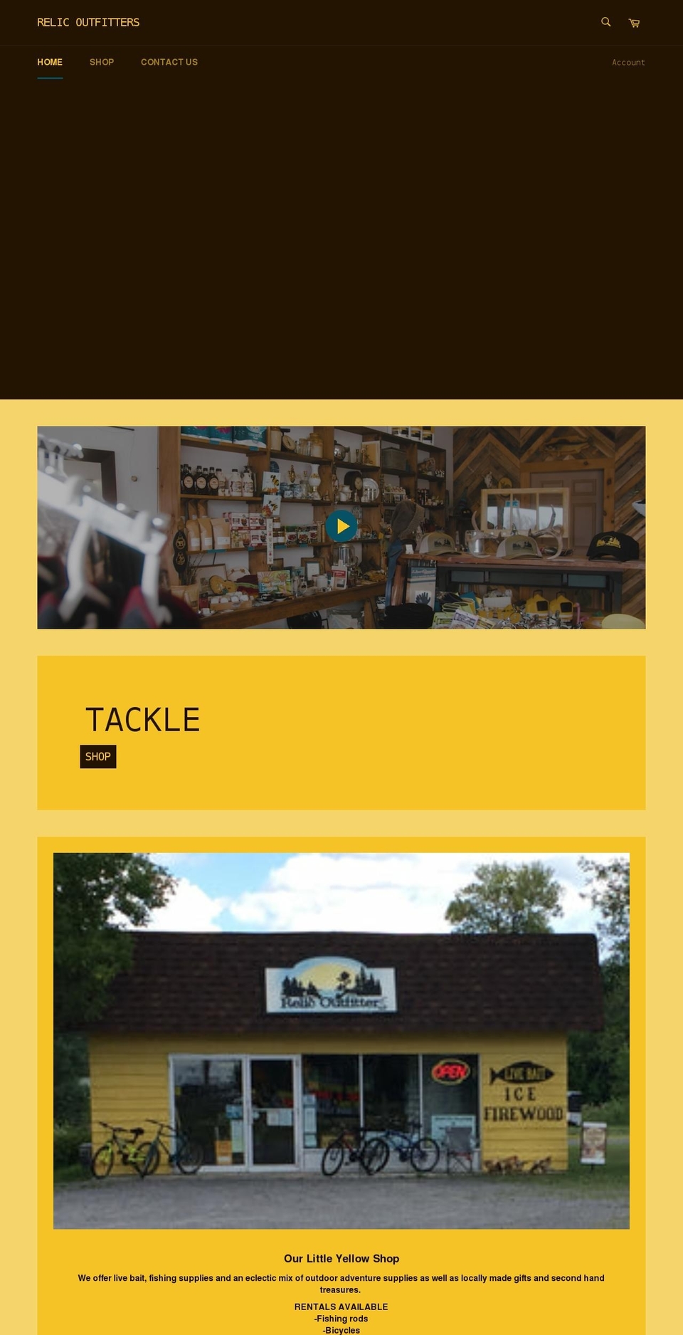 relicoutfitters.ca shopify website screenshot