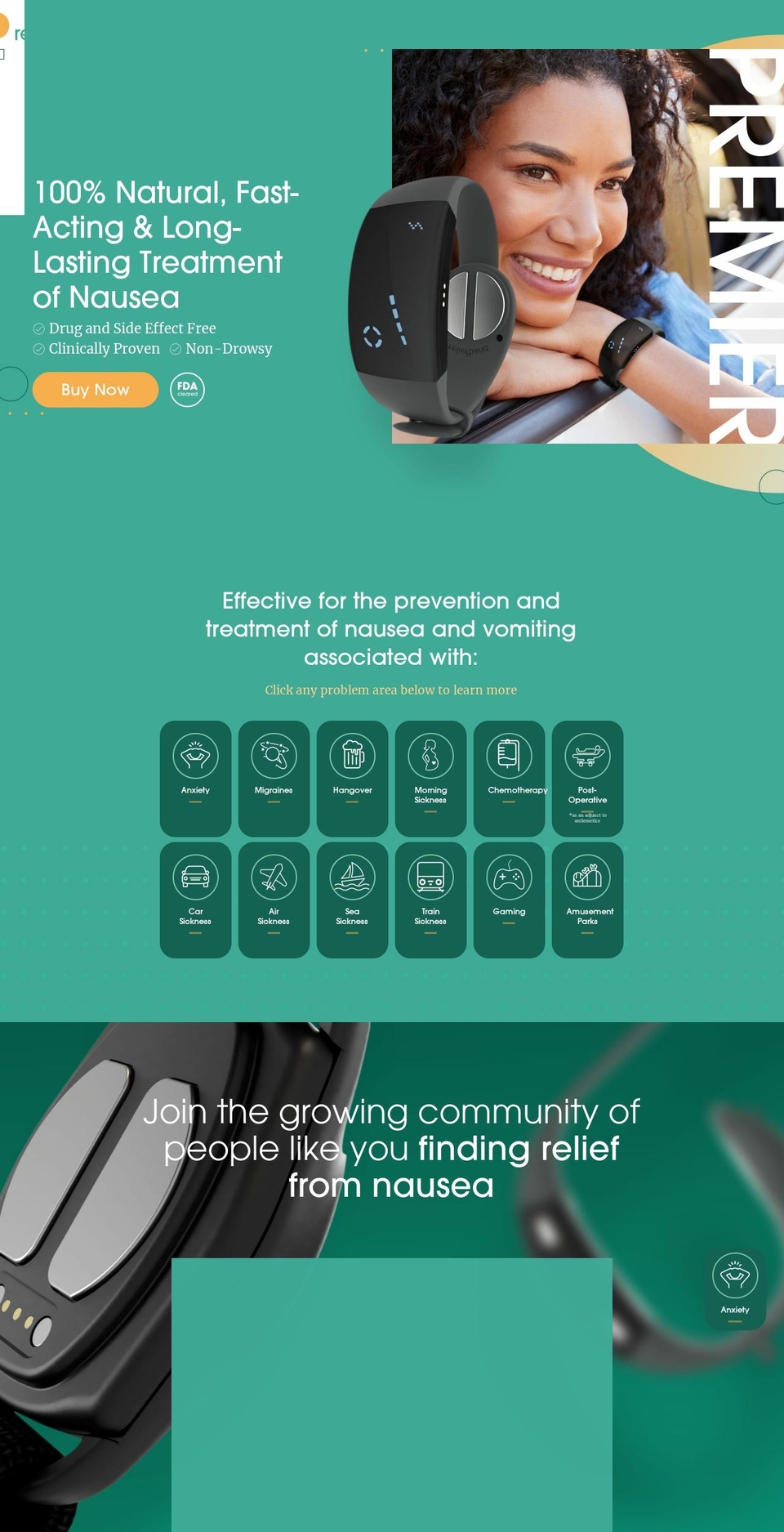 reliefband.co.uk shopify website screenshot