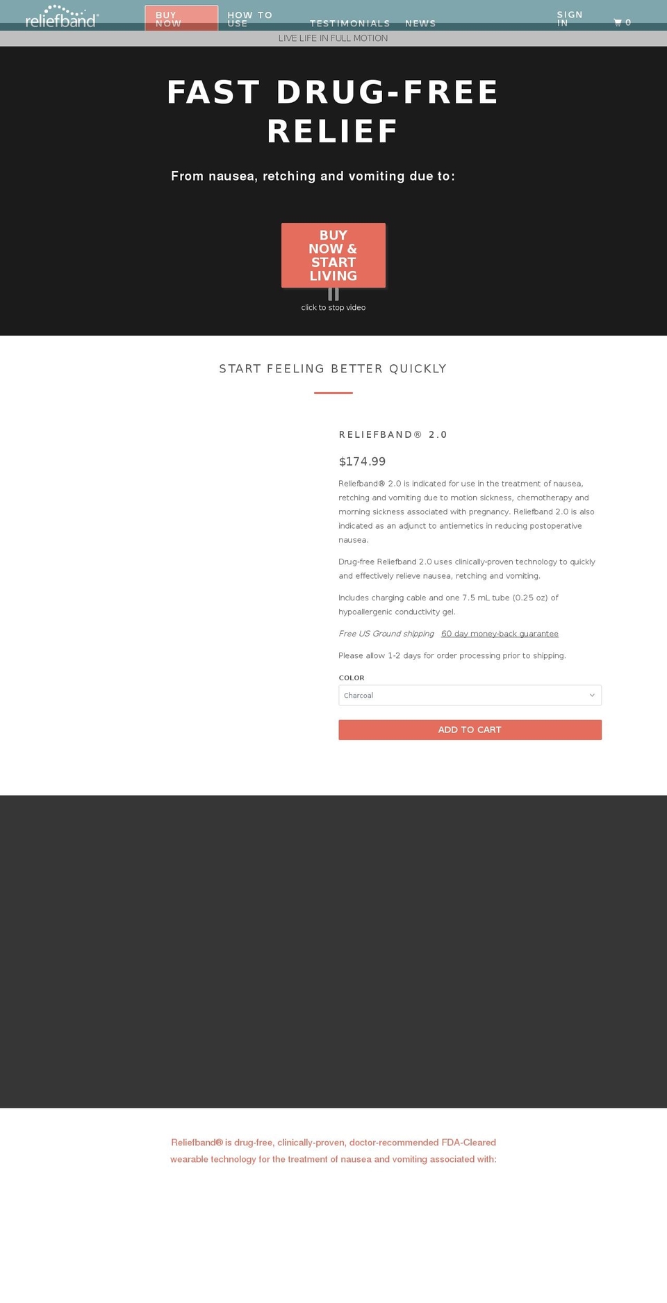 reliefband.com — Shopify storefront screenshot