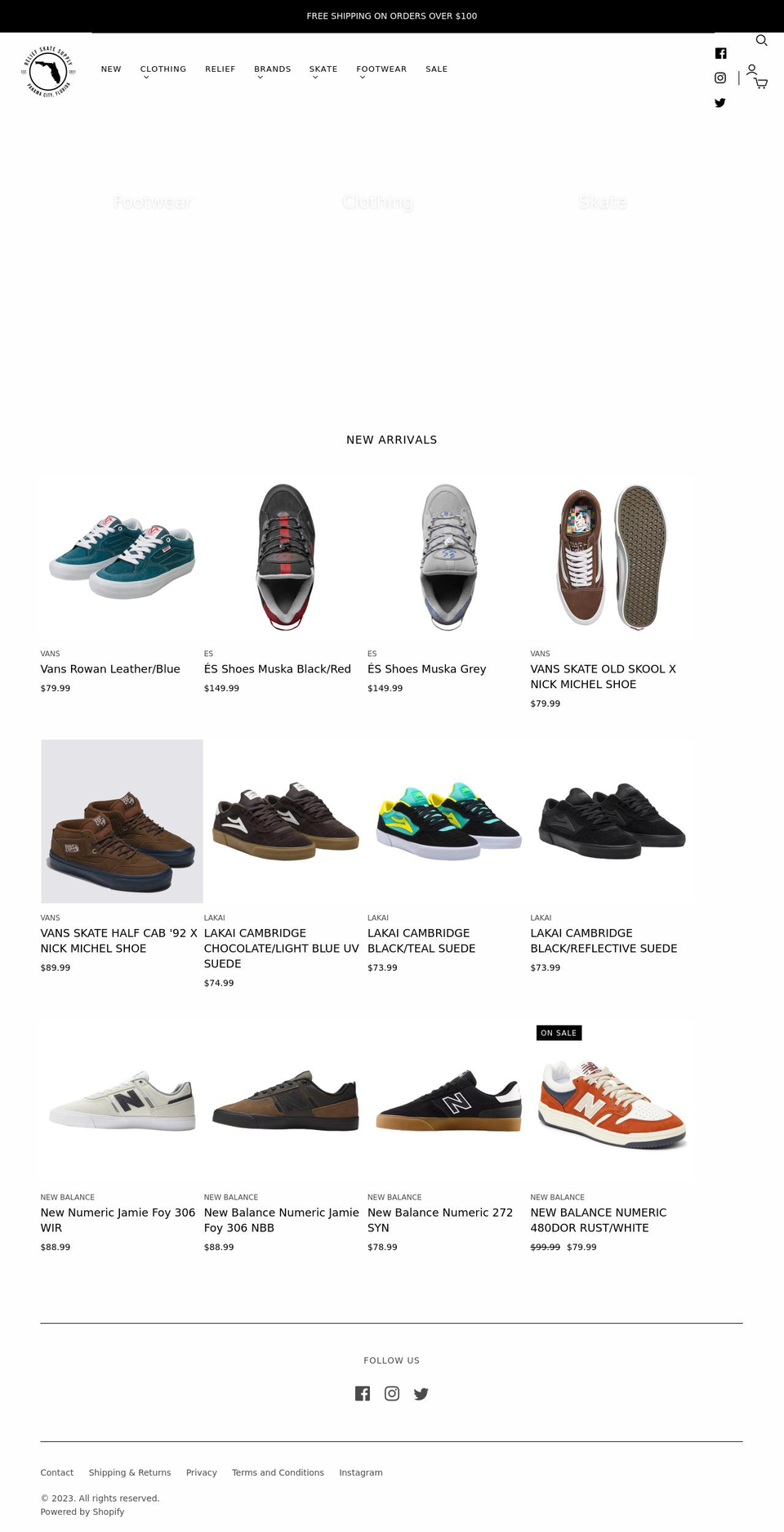 reliefskatesupply.com shopify website screenshot