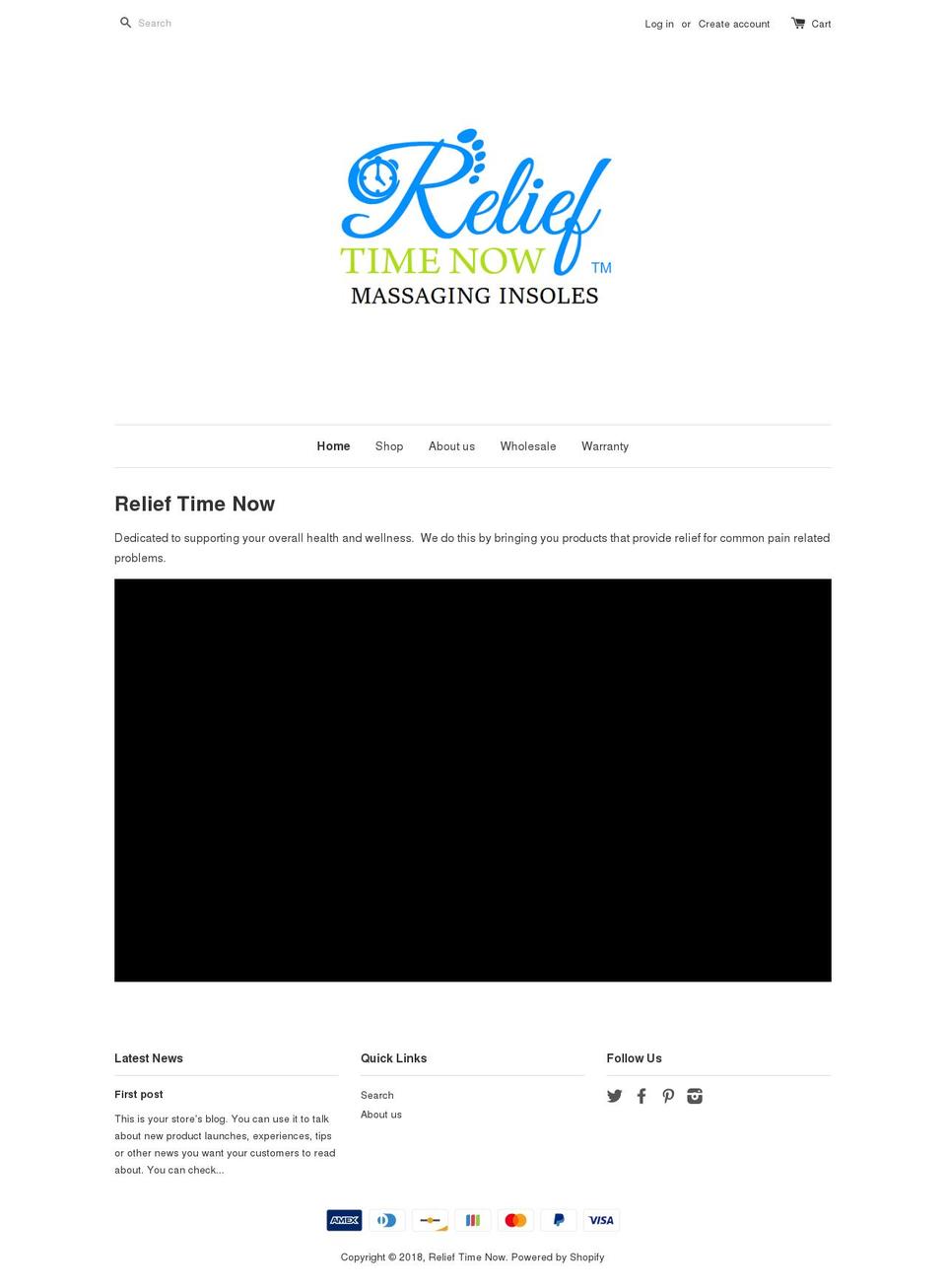 relieftimenow.com — Shopify storefront screenshot