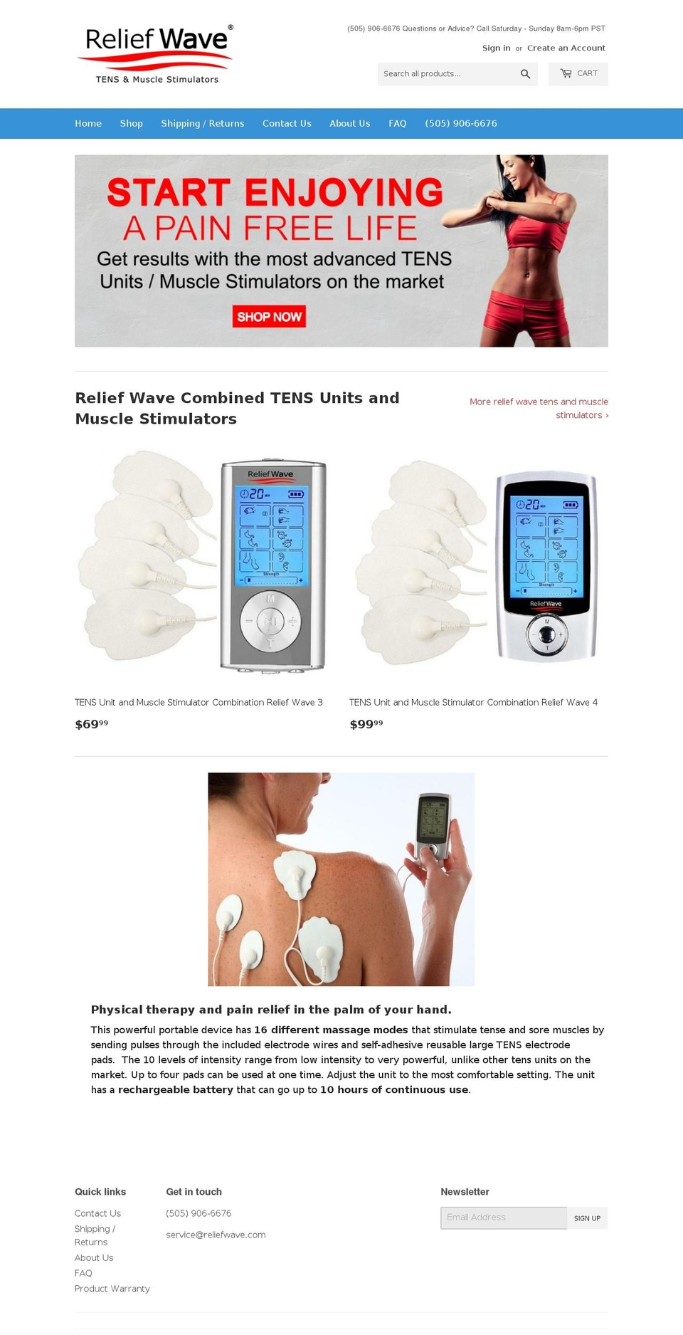 reliefwave.com shopify website screenshot