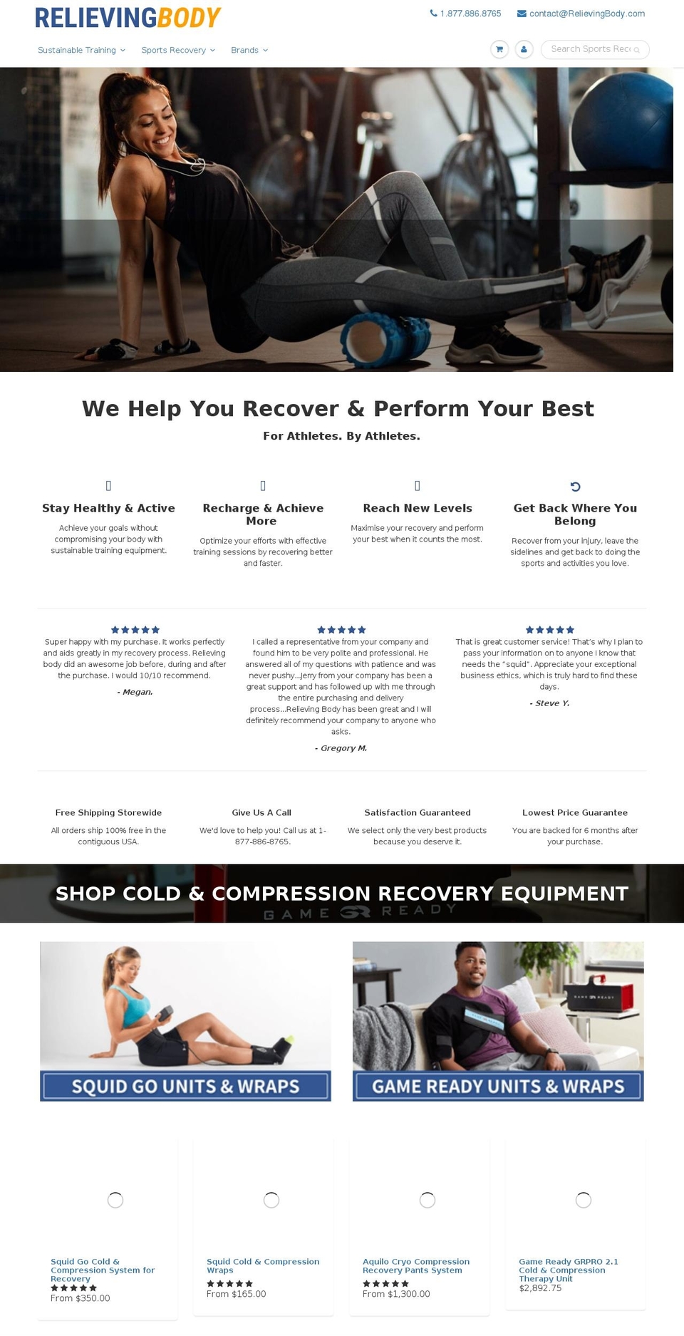 relievingbody.com shopify website screenshot