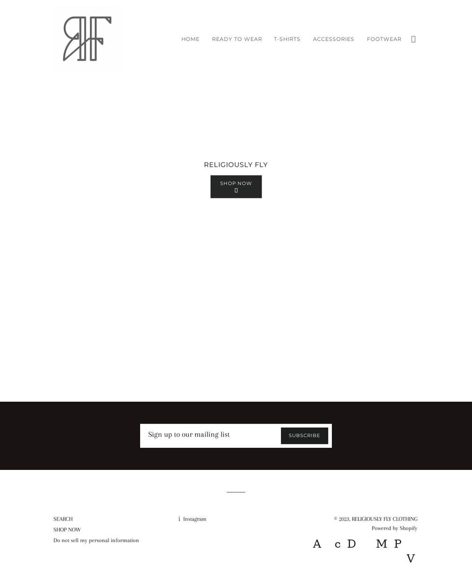 religiouslyfly.com shopify website screenshot