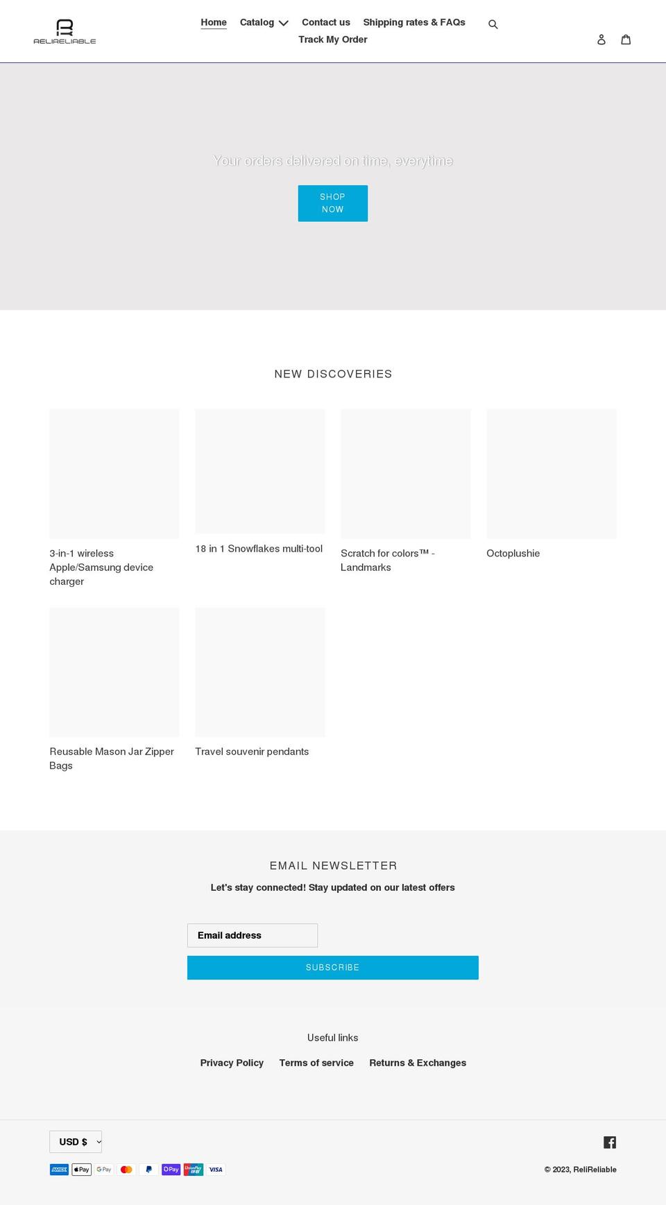 relireliable.com shopify website screenshot
