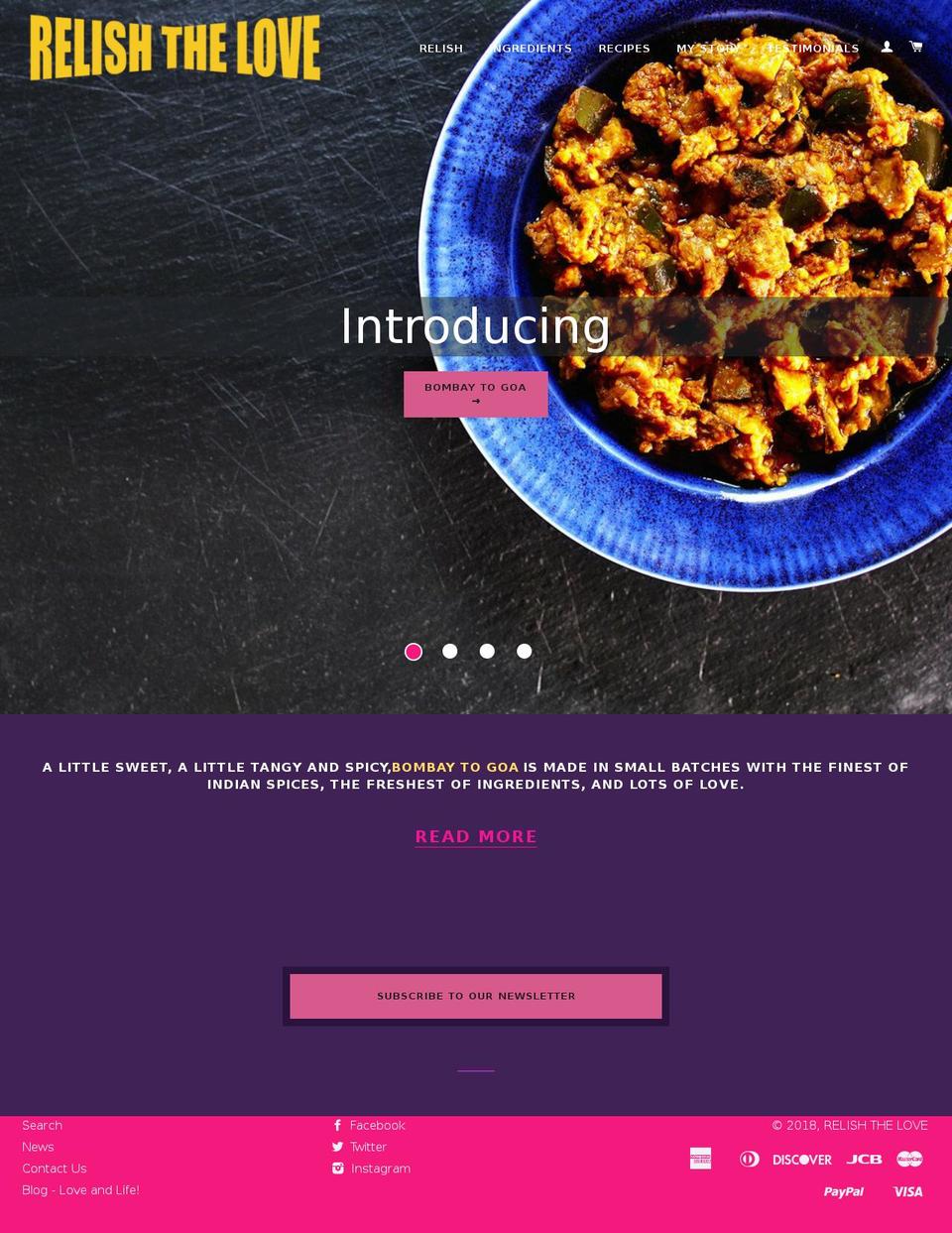 relishthelove.com shopify website screenshot