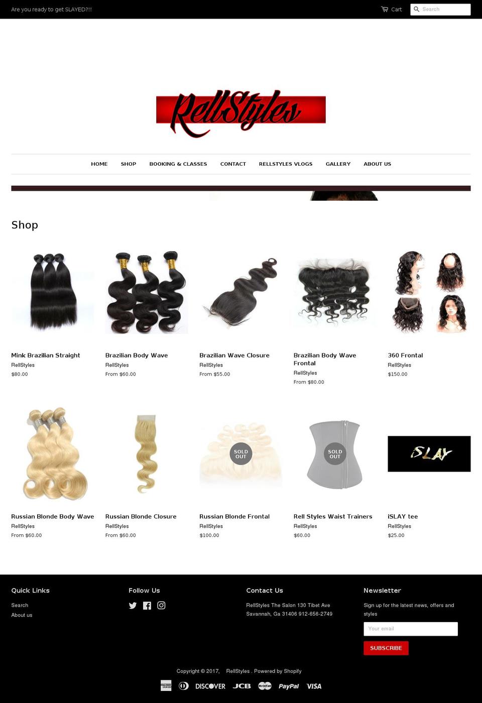 rellstyles.com shopify website screenshot
