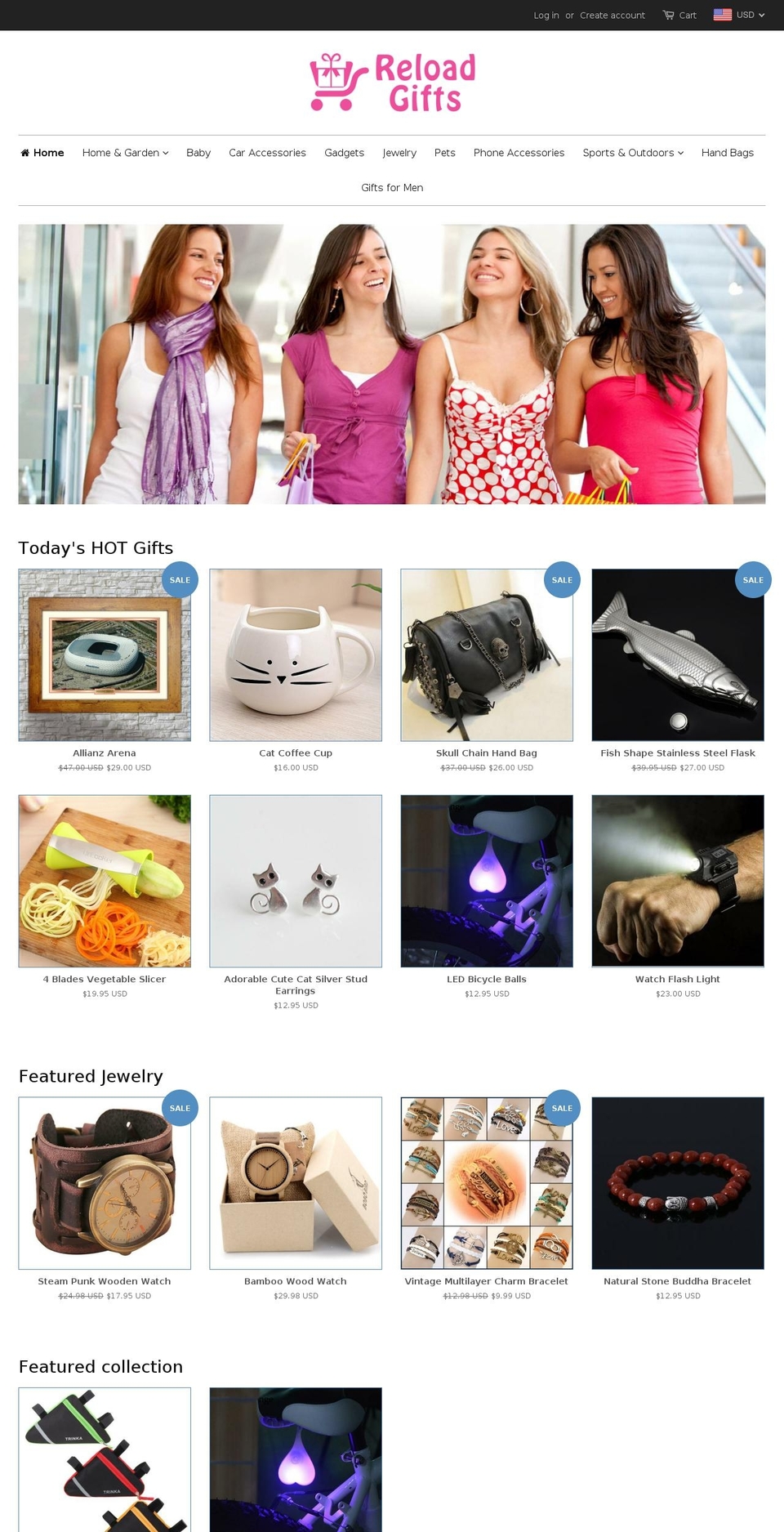 reloadgifts.com — Shopify storefront screenshot