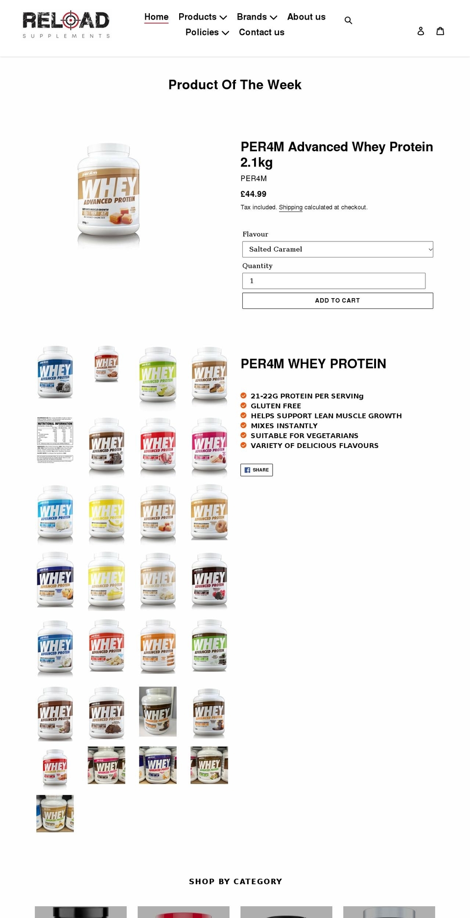 reloadsupplements.co.uk shopify website screenshot