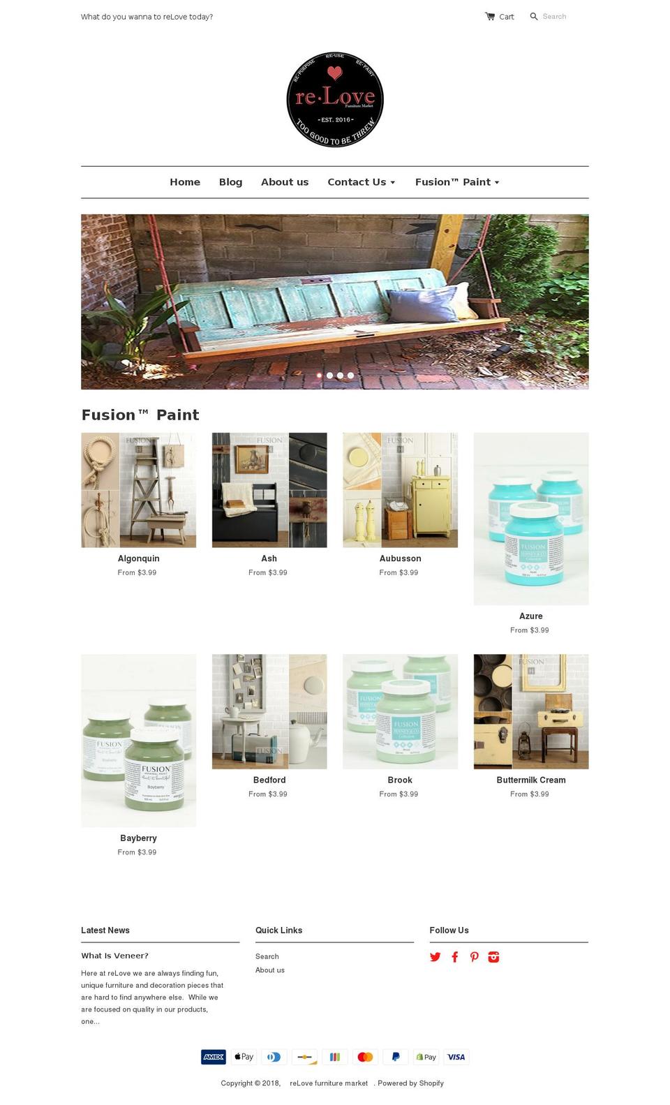relovefurnituremarket.com shopify website screenshot
