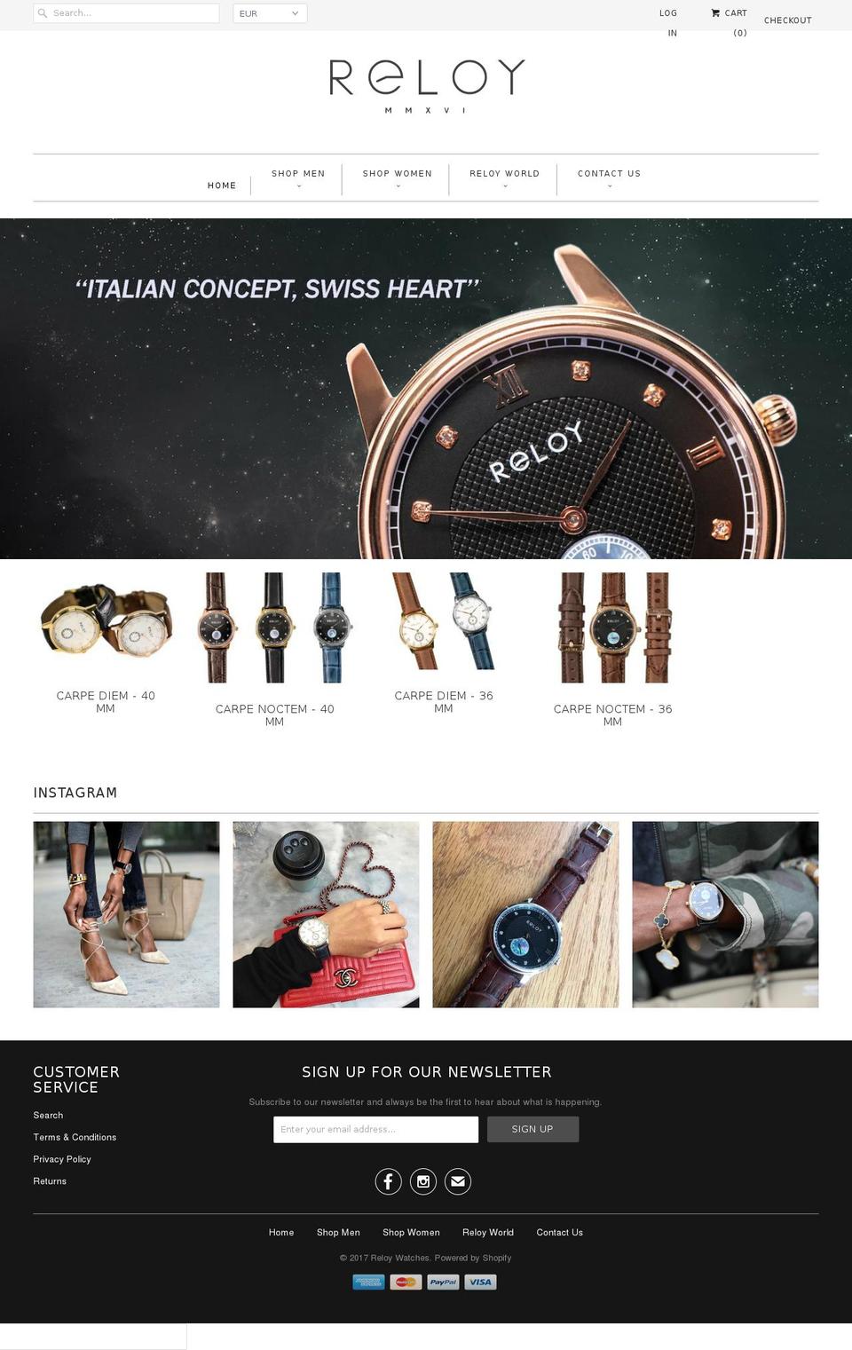 reloywatches.com shopify website screenshot