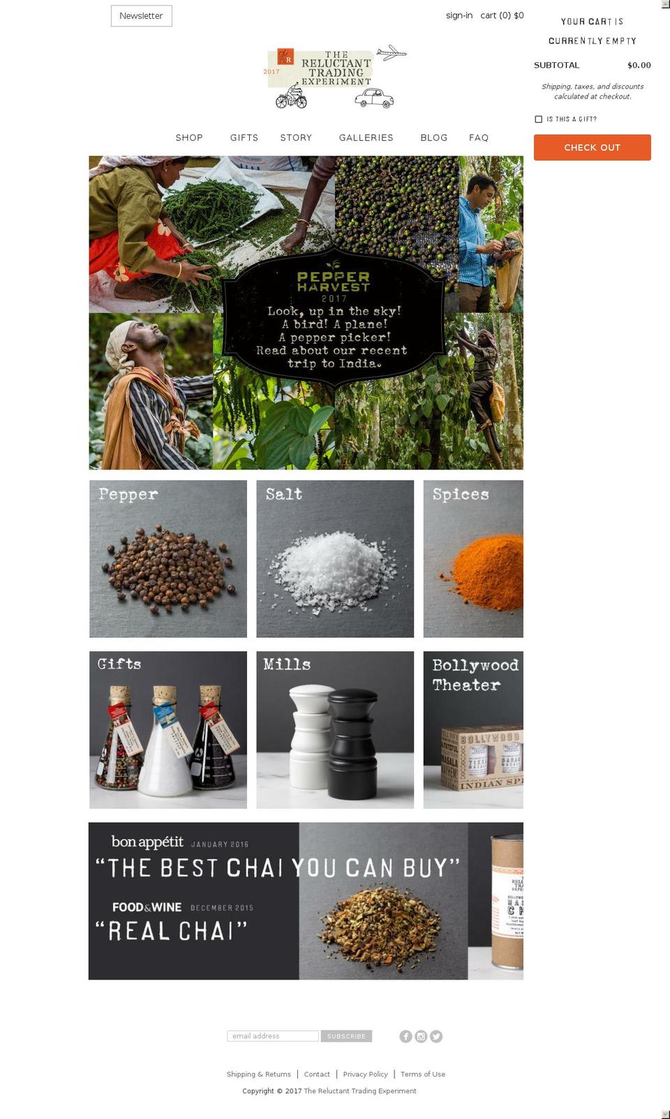 relucanttrading.com shopify website screenshot