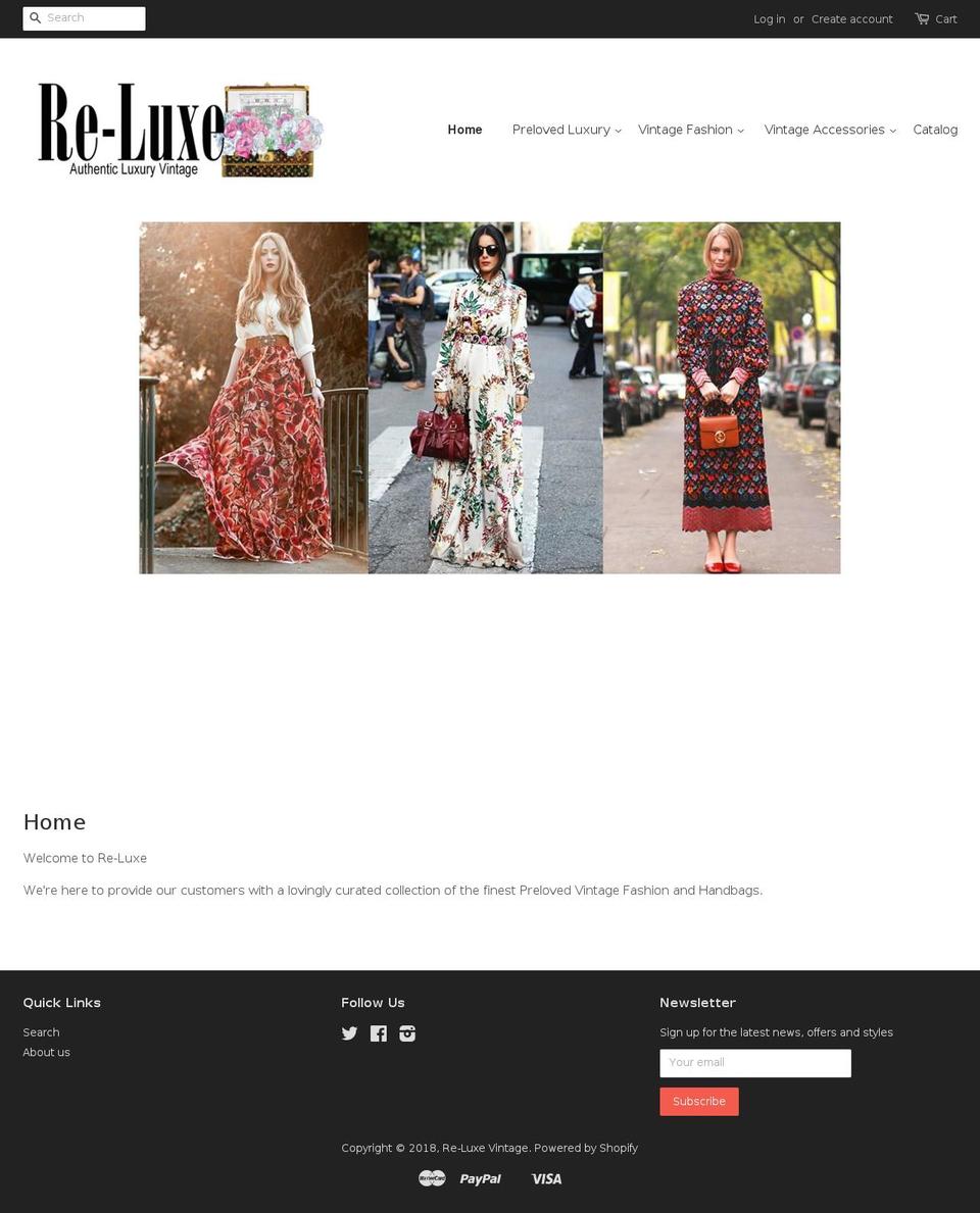 reluxe.com.au shopify website screenshot