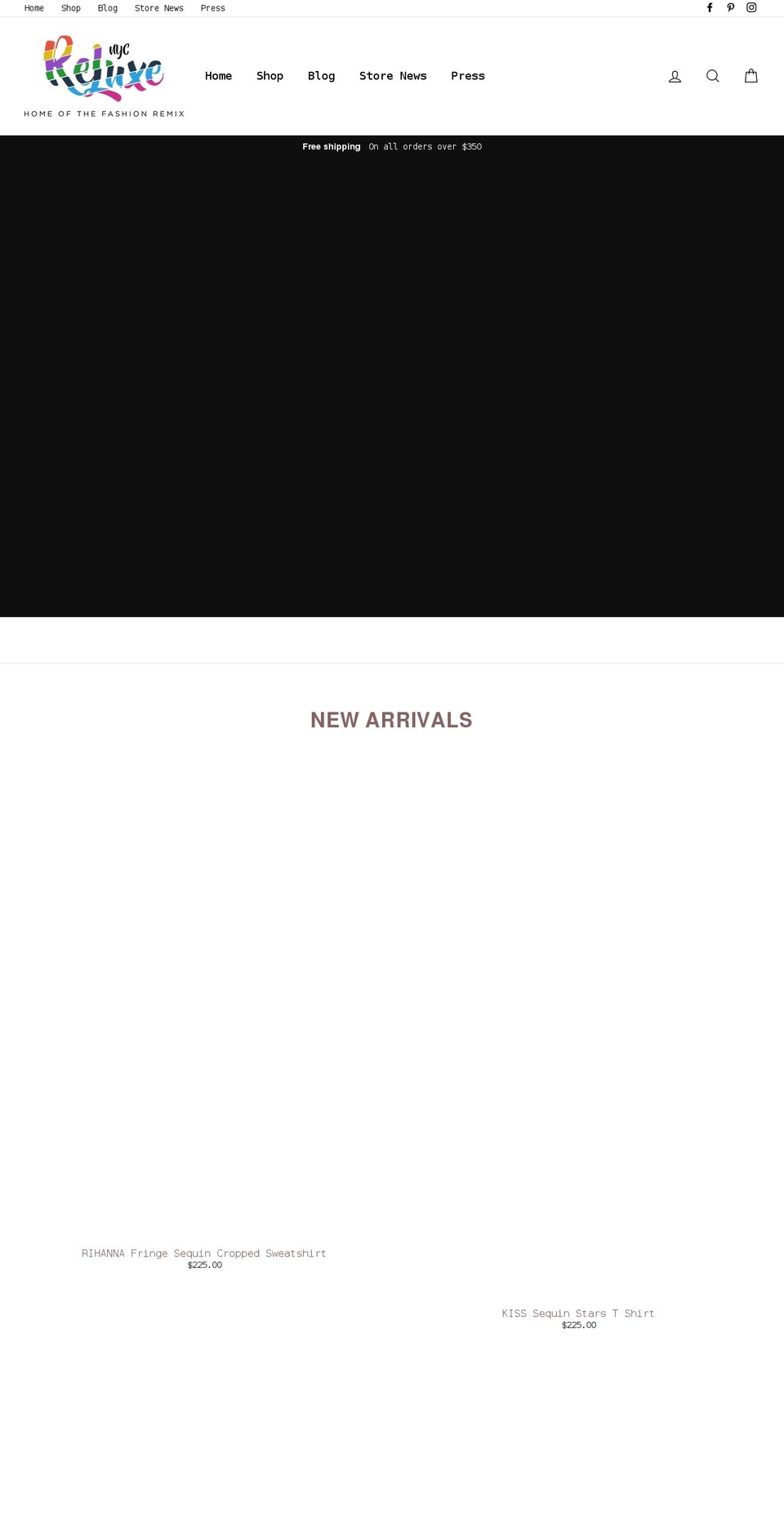 reluxenyc.com shopify website screenshot
