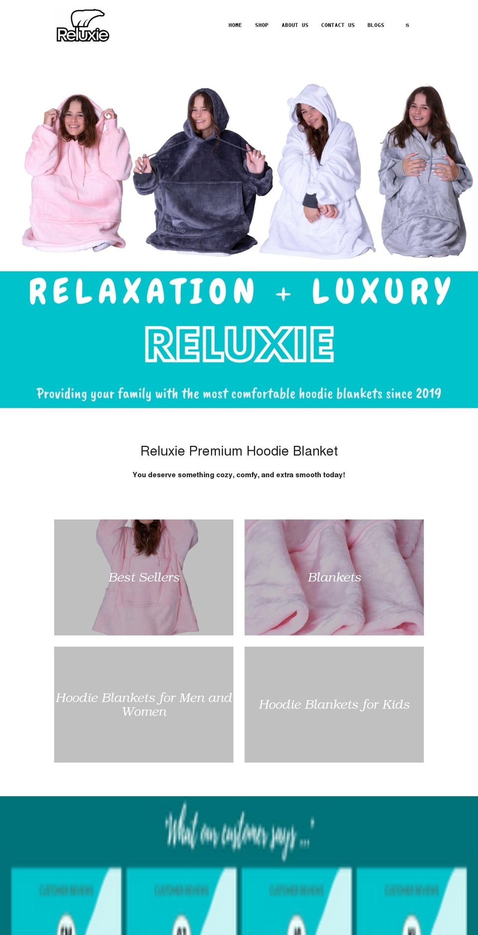 reluxie.com shopify website screenshot
