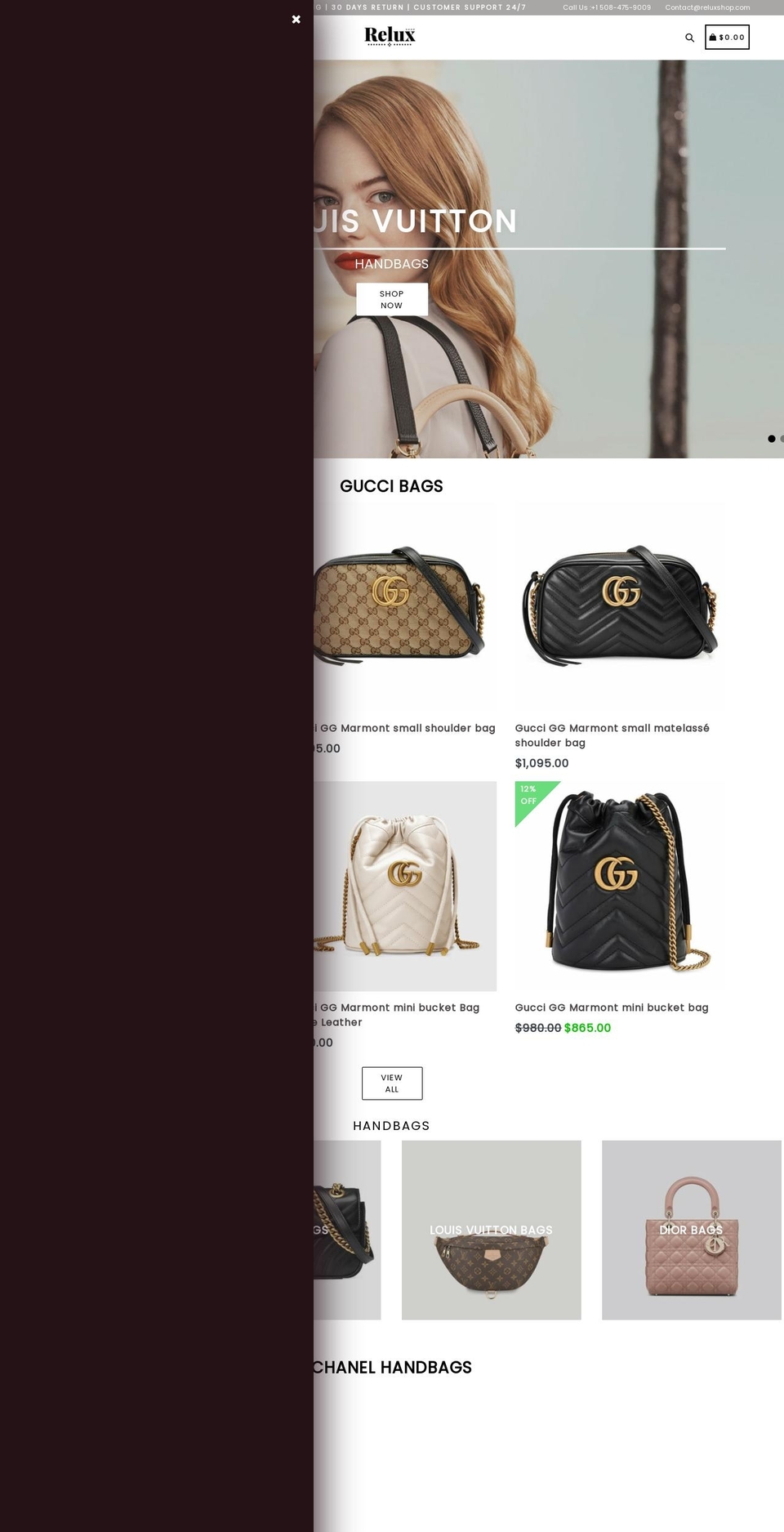 reluxshop.com shopify website screenshot