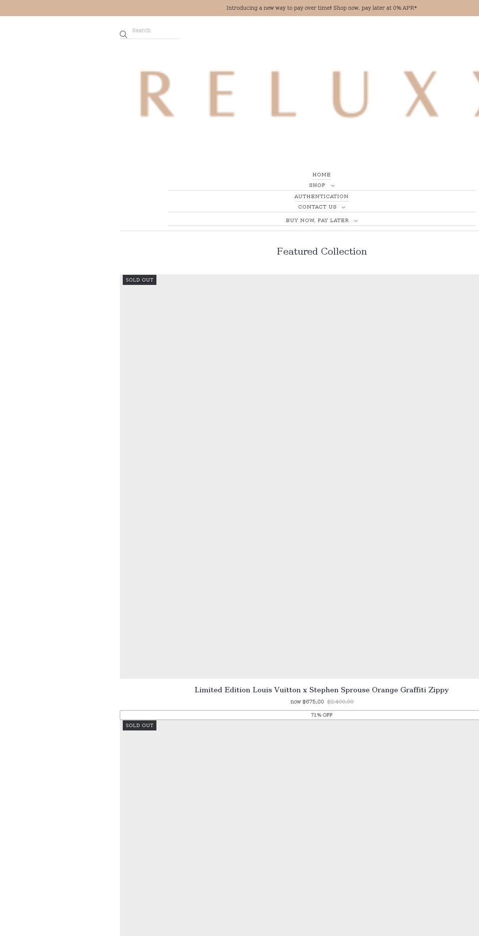 reluxx.com shopify website screenshot