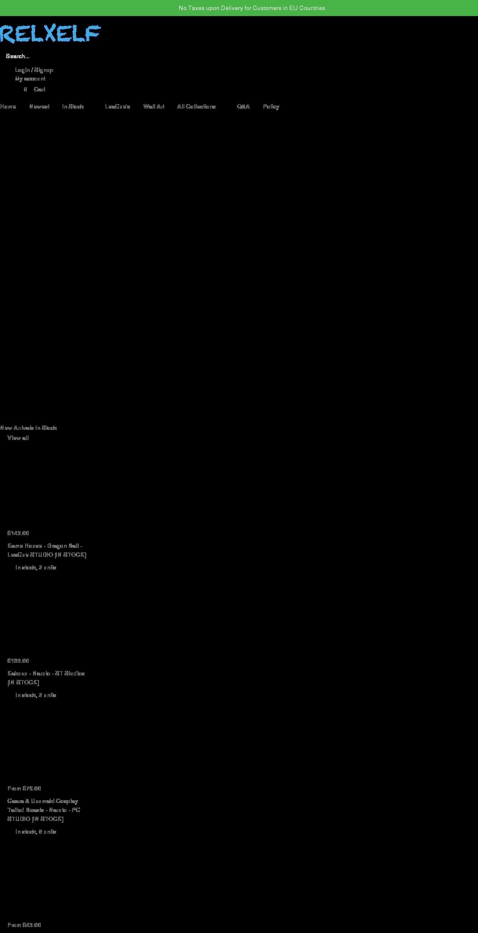 relxelf.com shopify website screenshot
