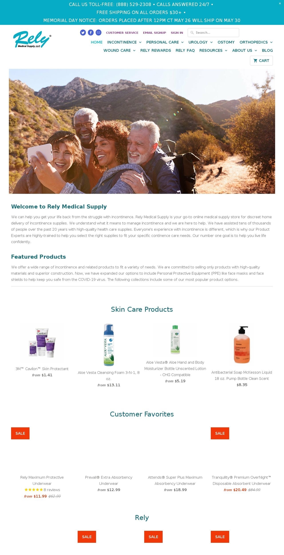 relymedical.biz shopify website screenshot