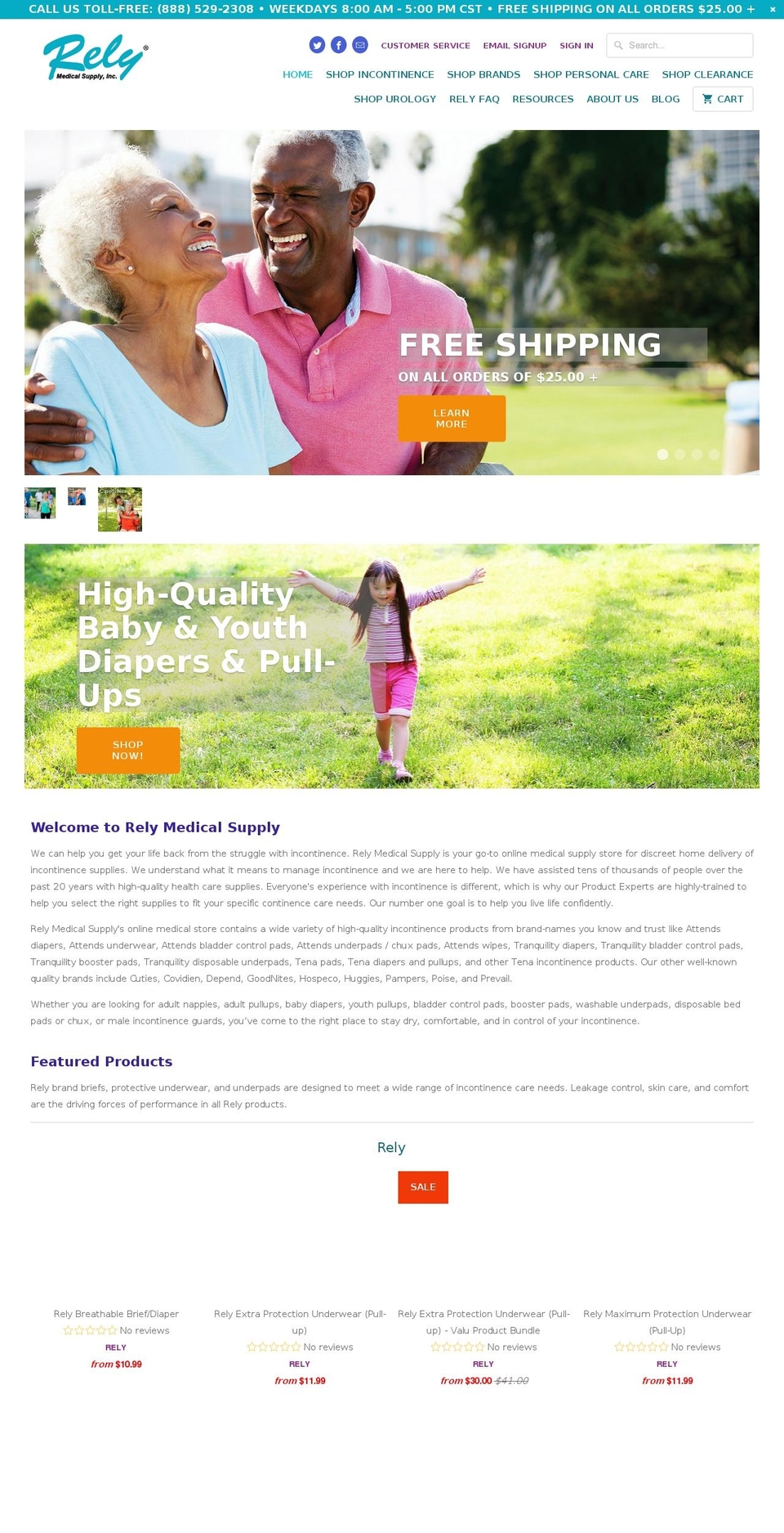 relymedical.com shopify website screenshot