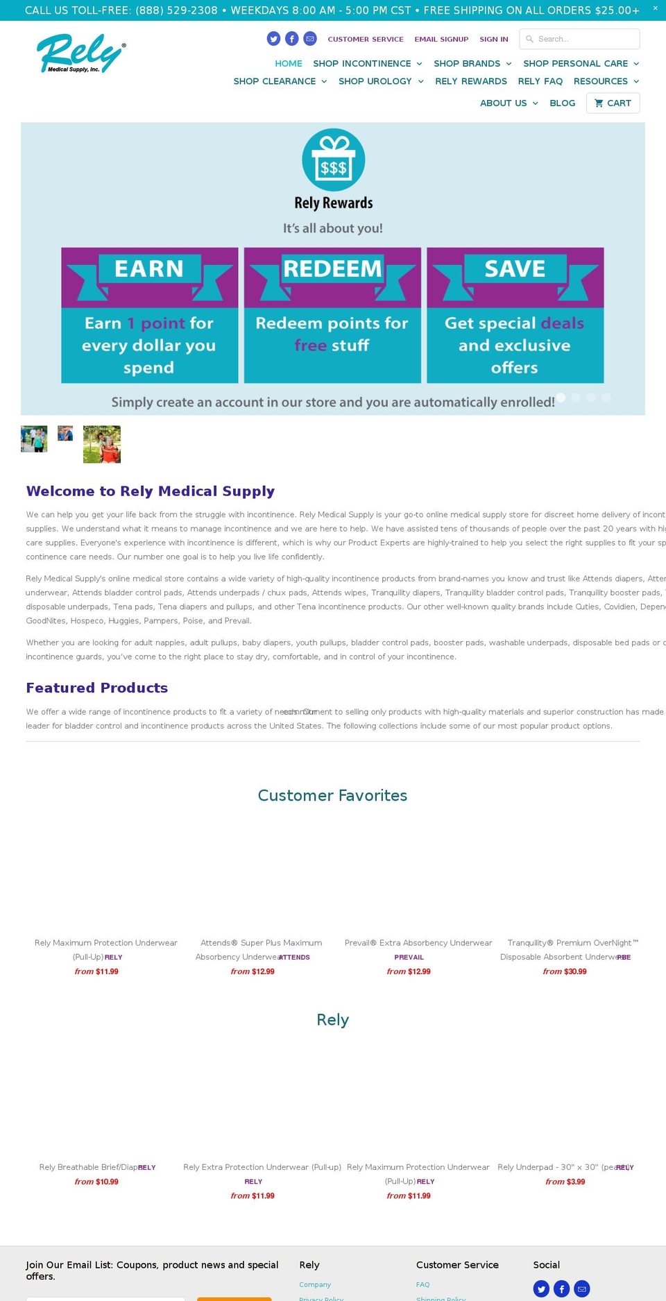 relyproducts.com — Shopify storefront screenshot