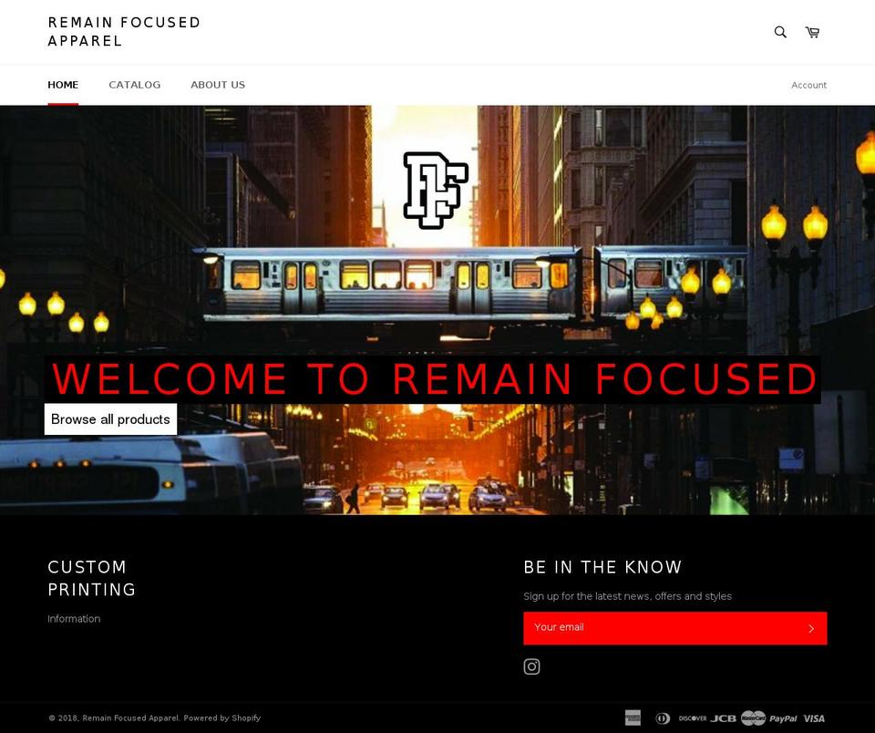remainfocusedapparel.com — Shopify storefront screenshot