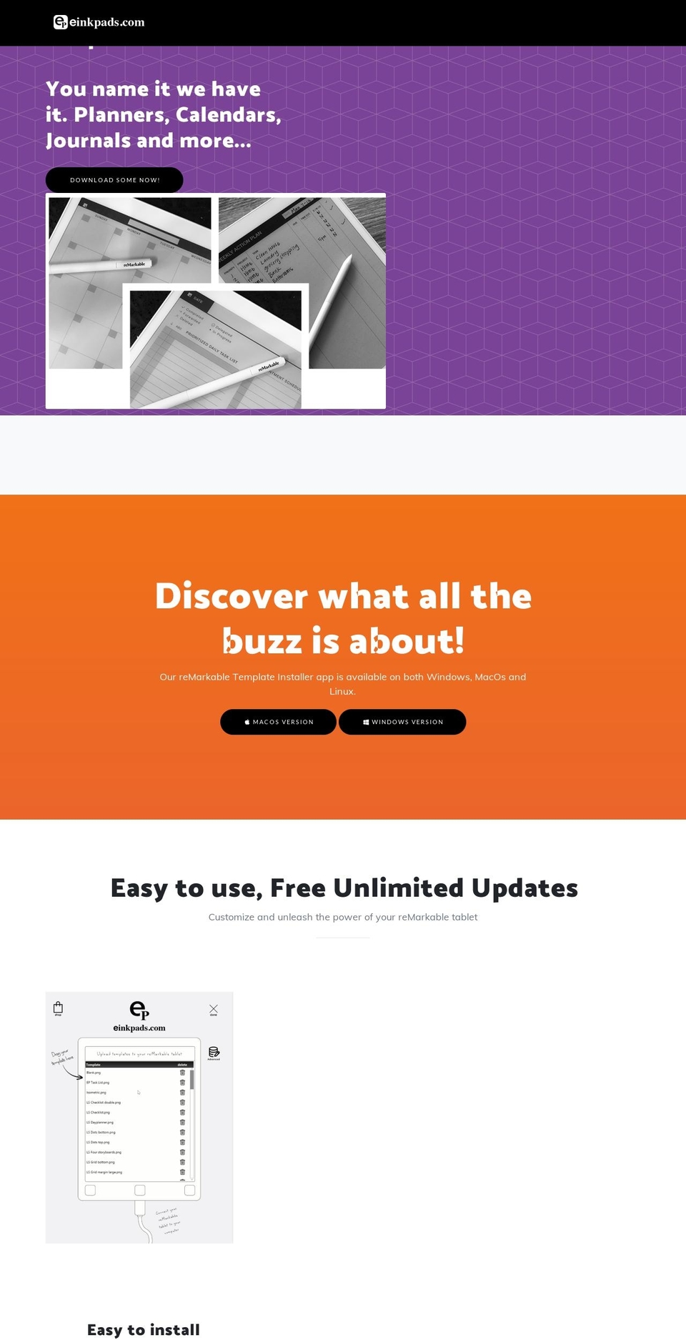 remarkablepapertemplates.com — Shopify storefront screenshot
