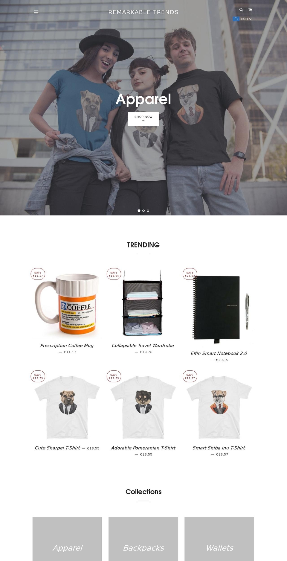 remarkabletrends.com shopify website screenshot