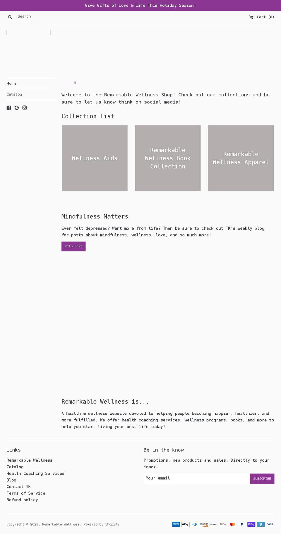remarkablewellness.myshopify.com shopify website screenshot
