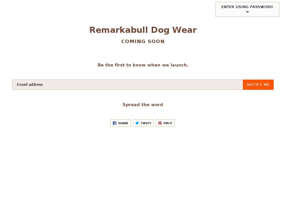 remarkabulldogwear.com shopify website screenshot