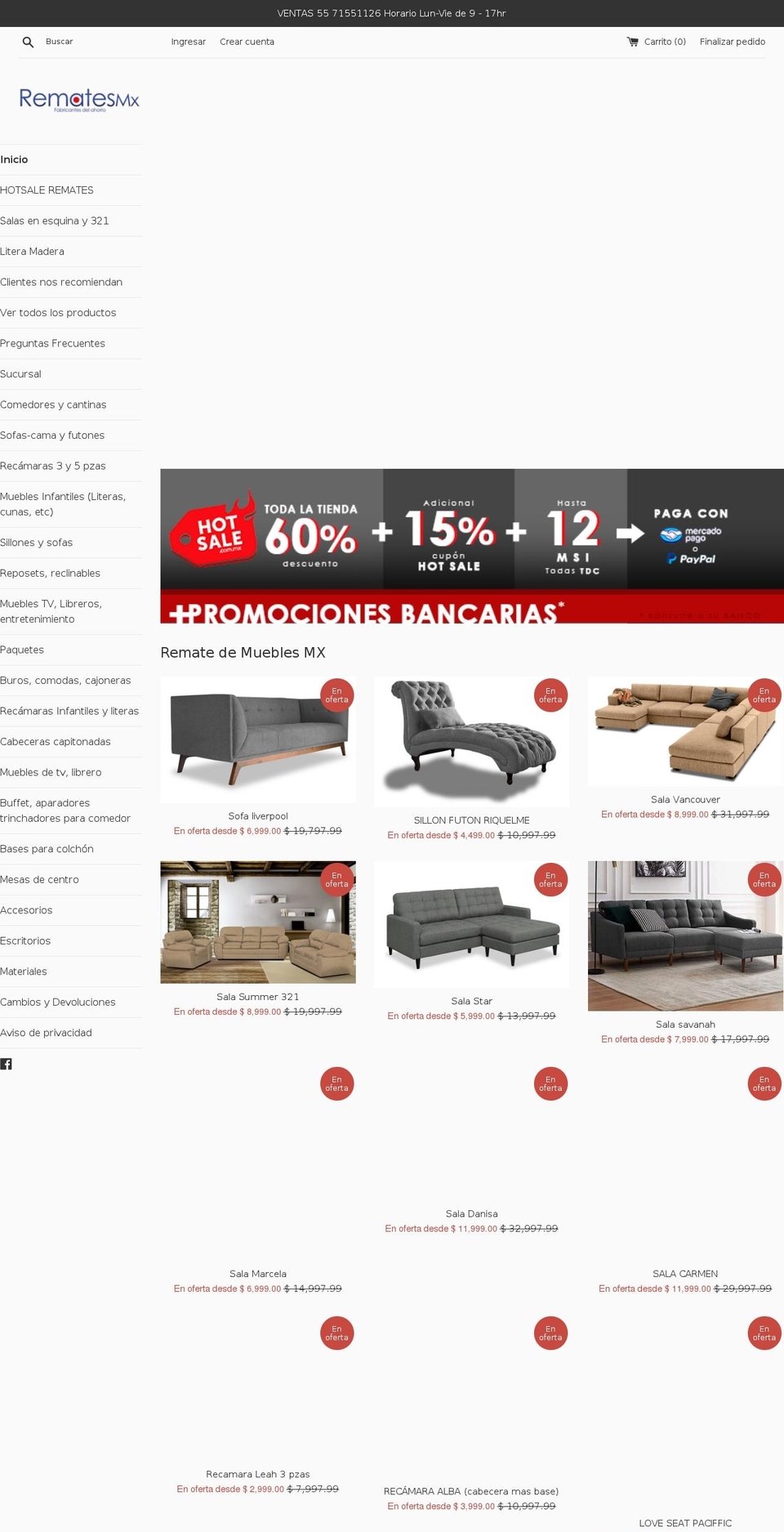 rematesmxmuebles.com.mx shopify website screenshot