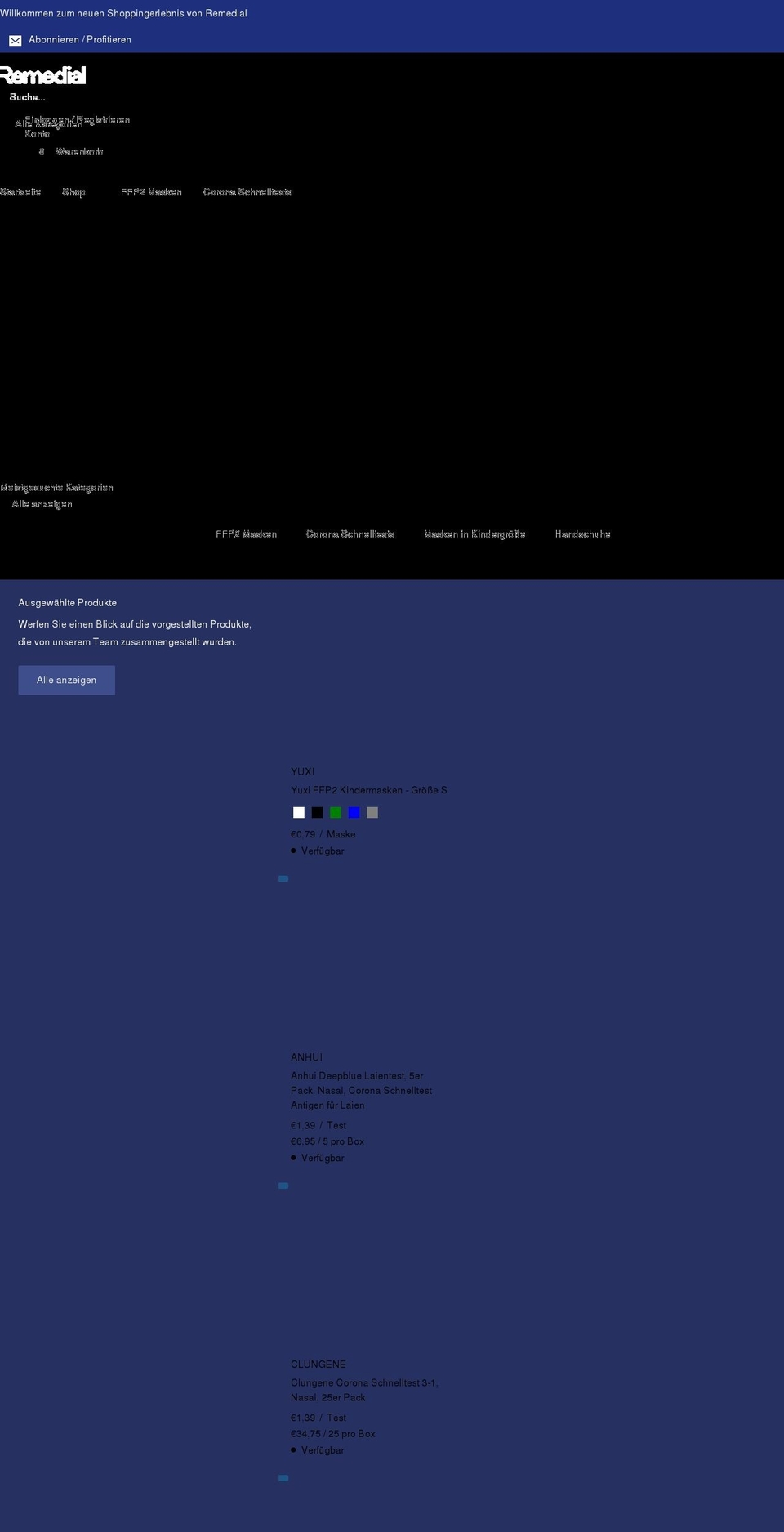 remedial.de shopify website screenshot