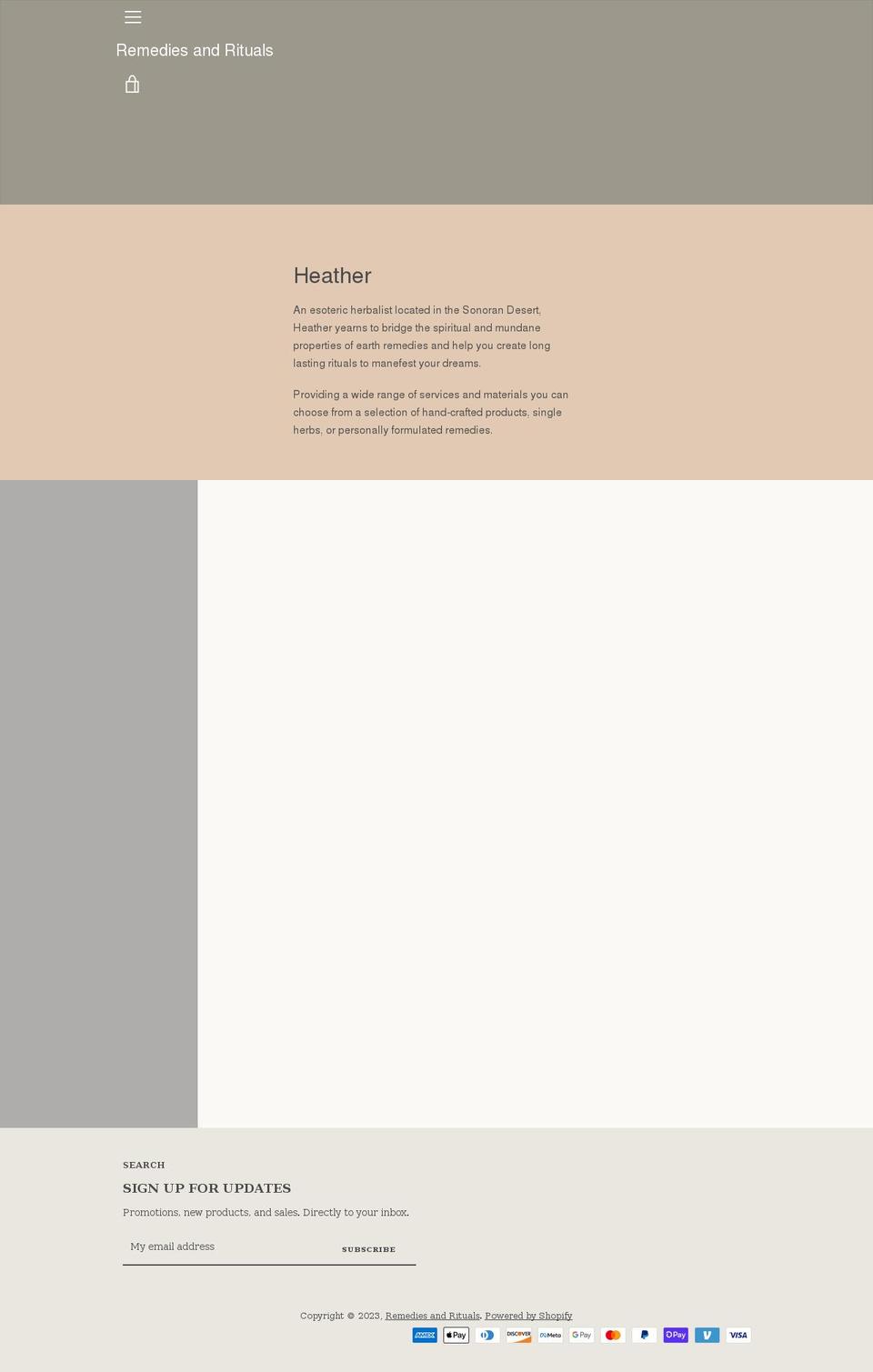remediesandrituals.com shopify website screenshot