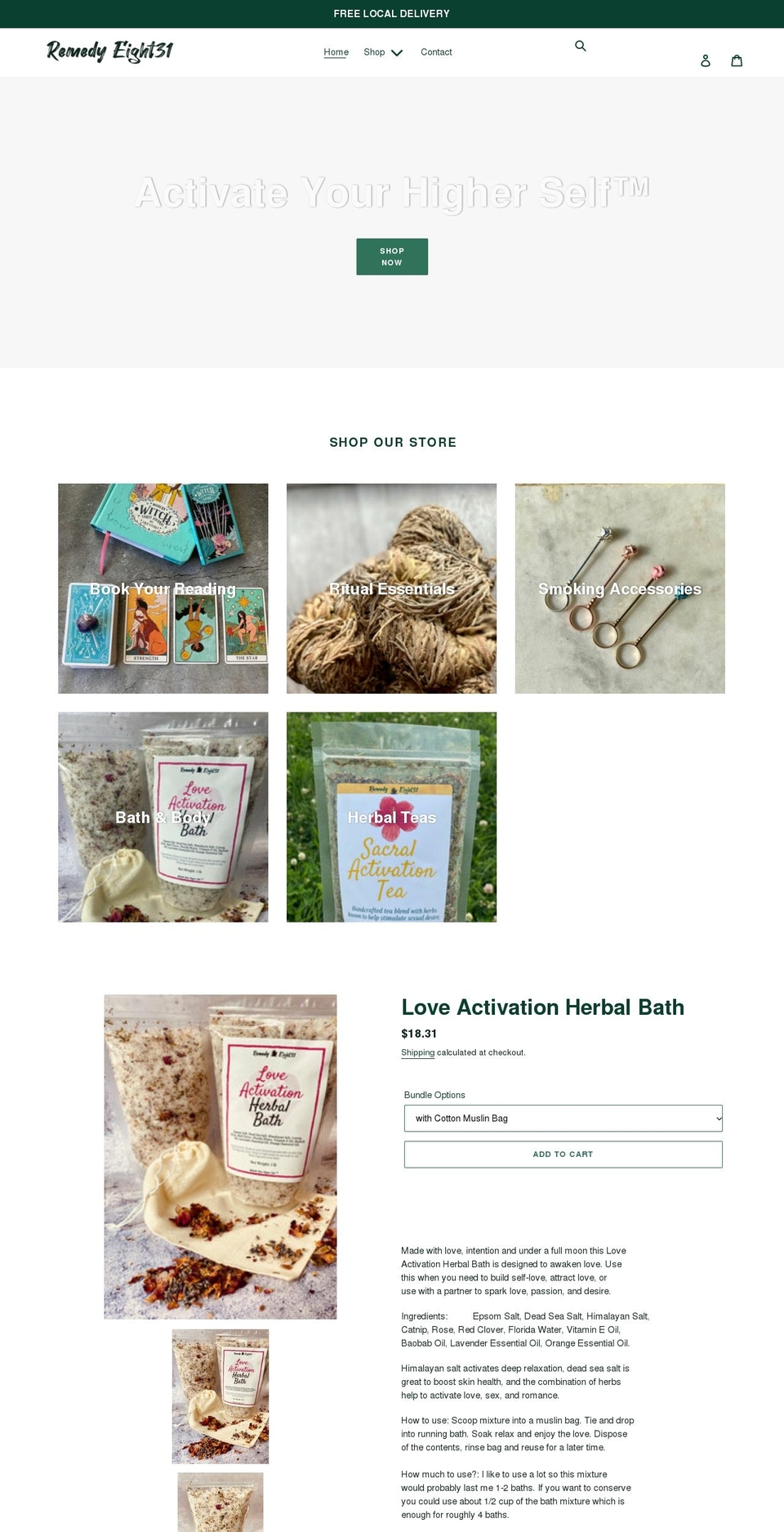 remedyeight31.com shopify website screenshot