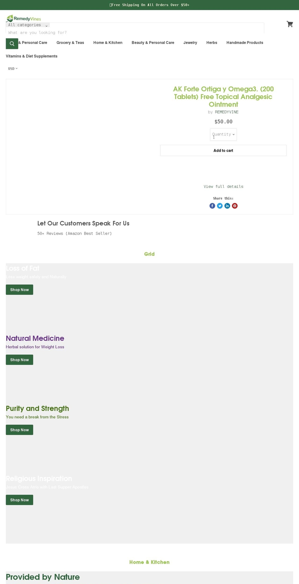 remedyvines.com shopify website screenshot