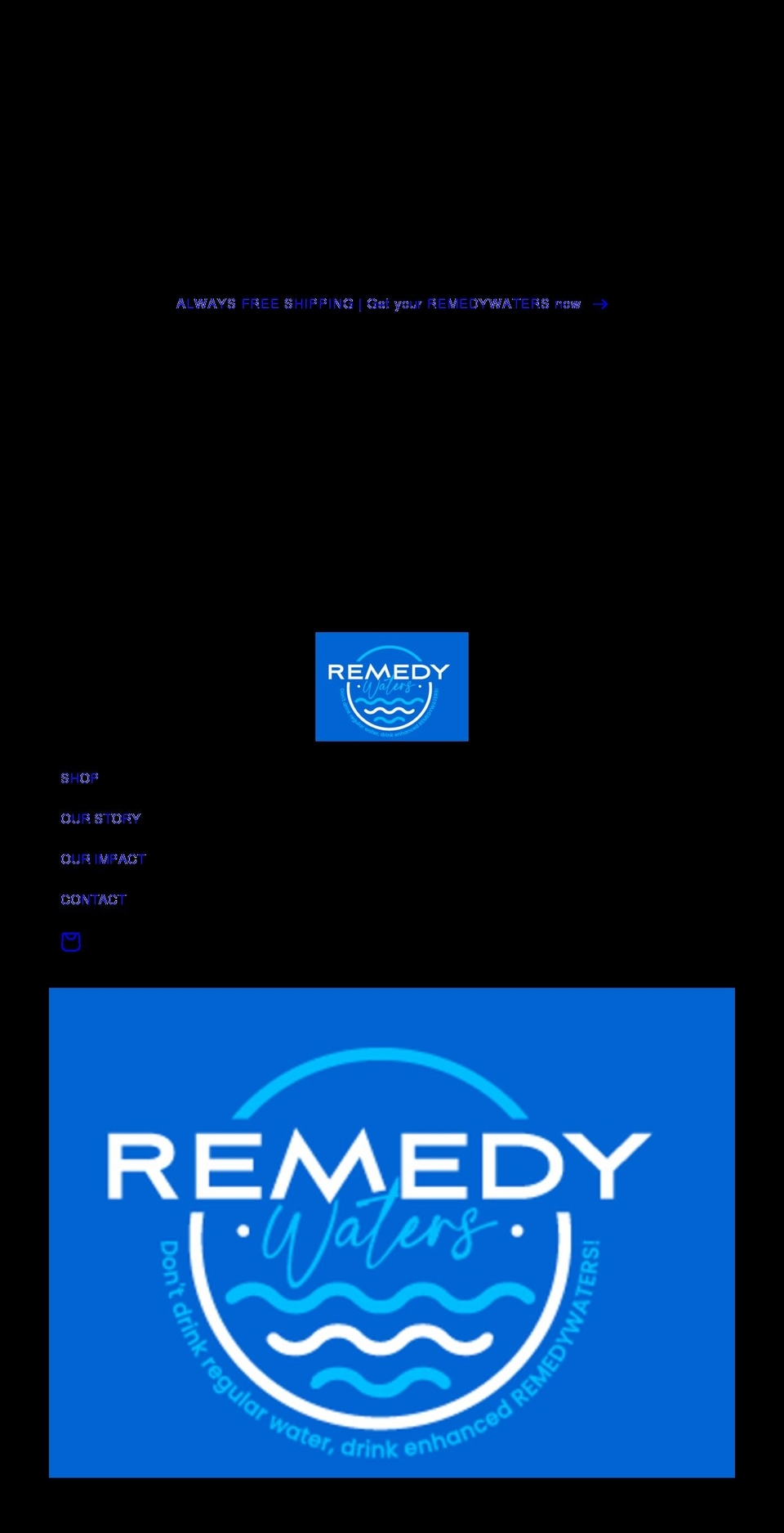remedywaters.com shopify website screenshot