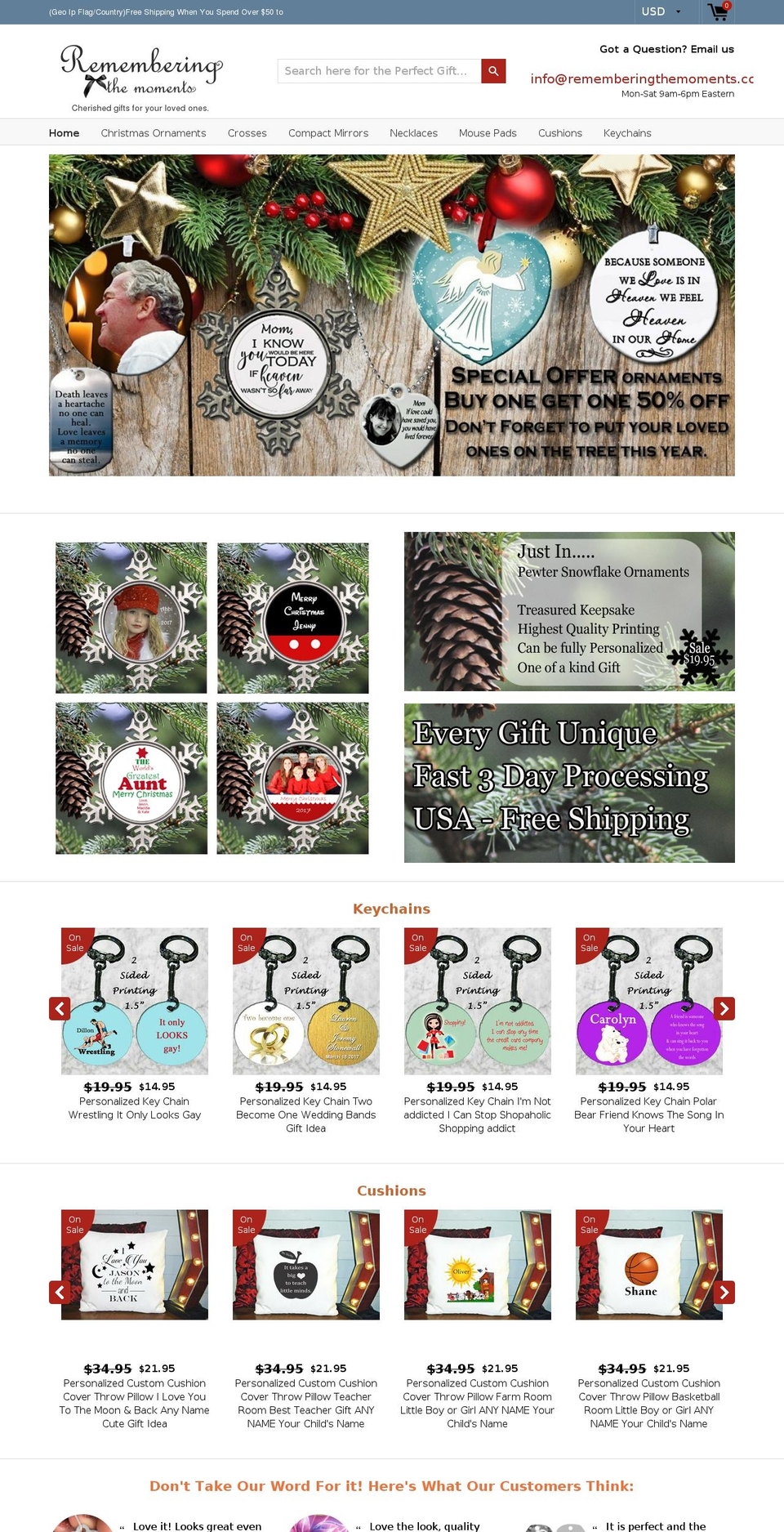 rememberingthemoments.com — Shopify storefront screenshot