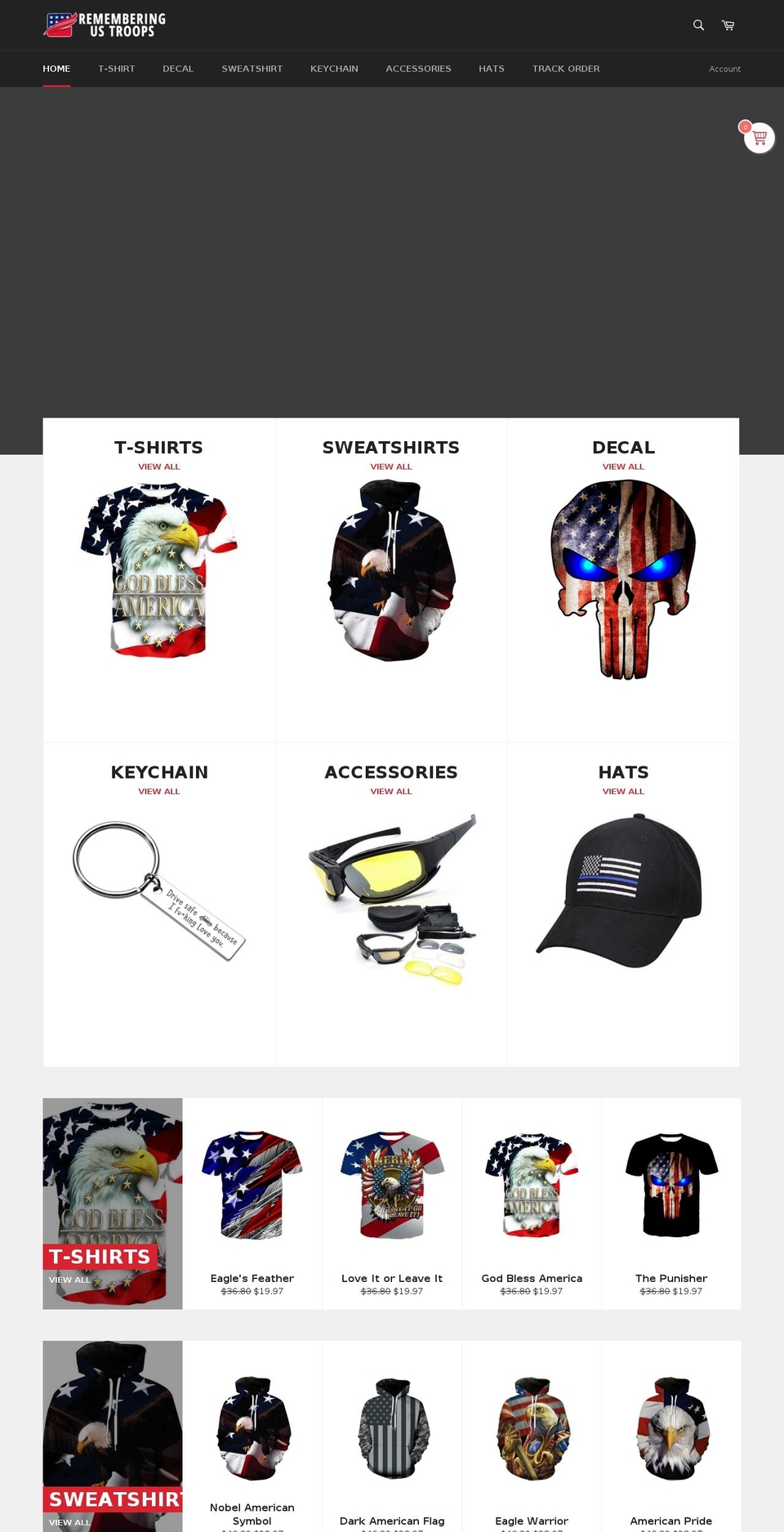 rememberingustroops.com — Shopify storefront screenshot