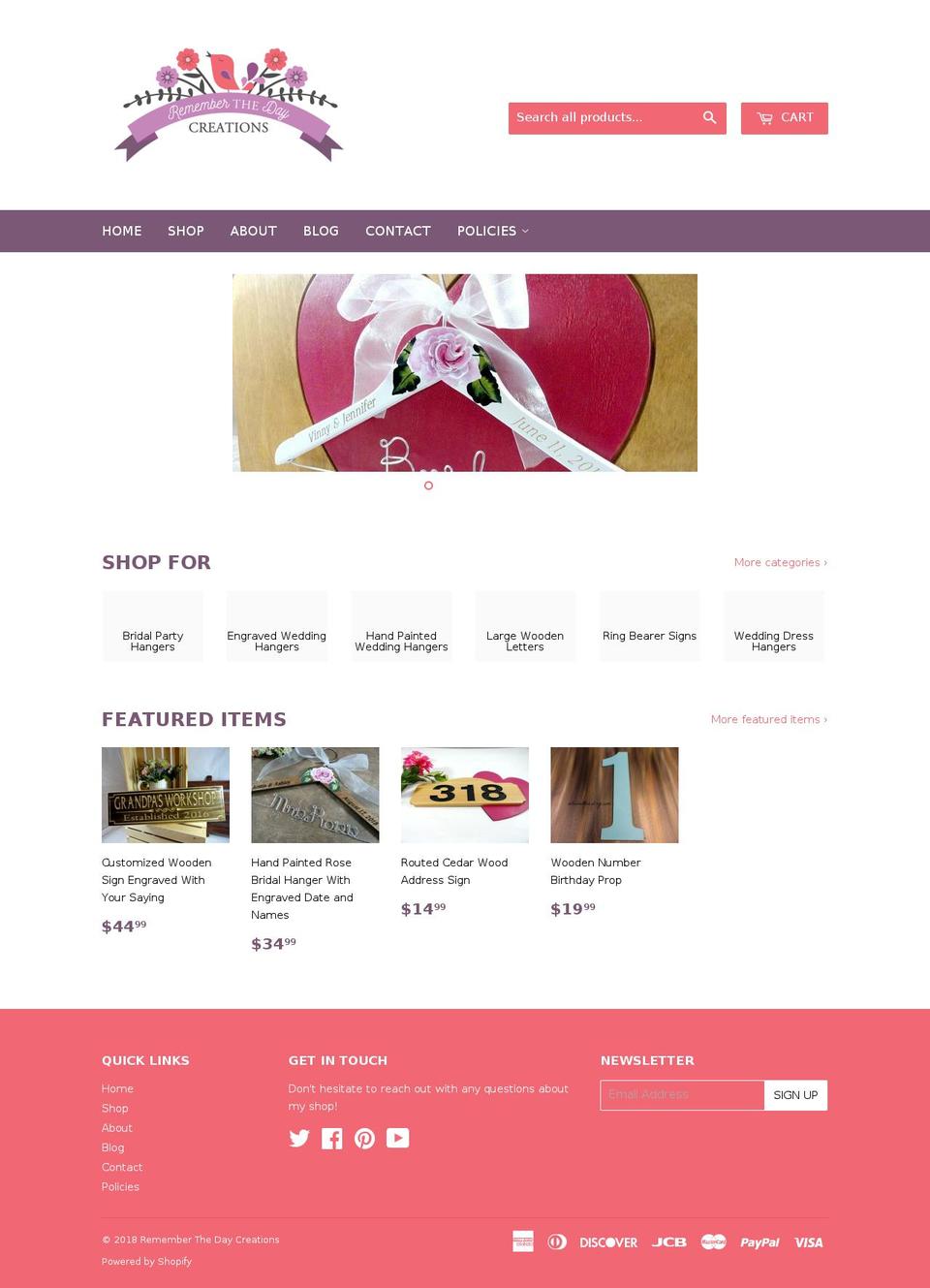 rememberthedaycreations.com — Shopify storefront screenshot