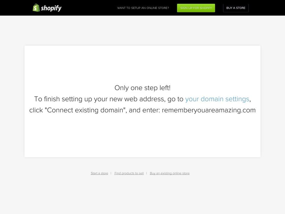 rememberyouareamazing.com shopify website screenshot