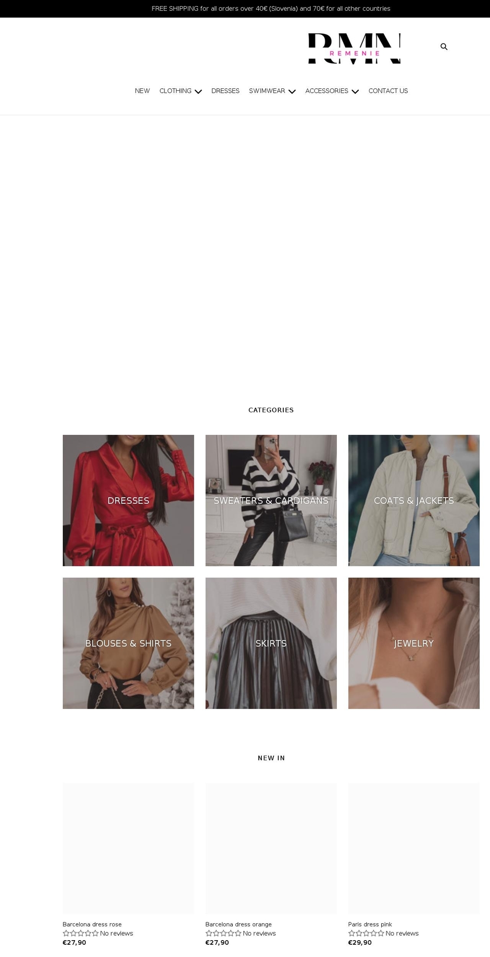 remenie.com shopify website screenshot