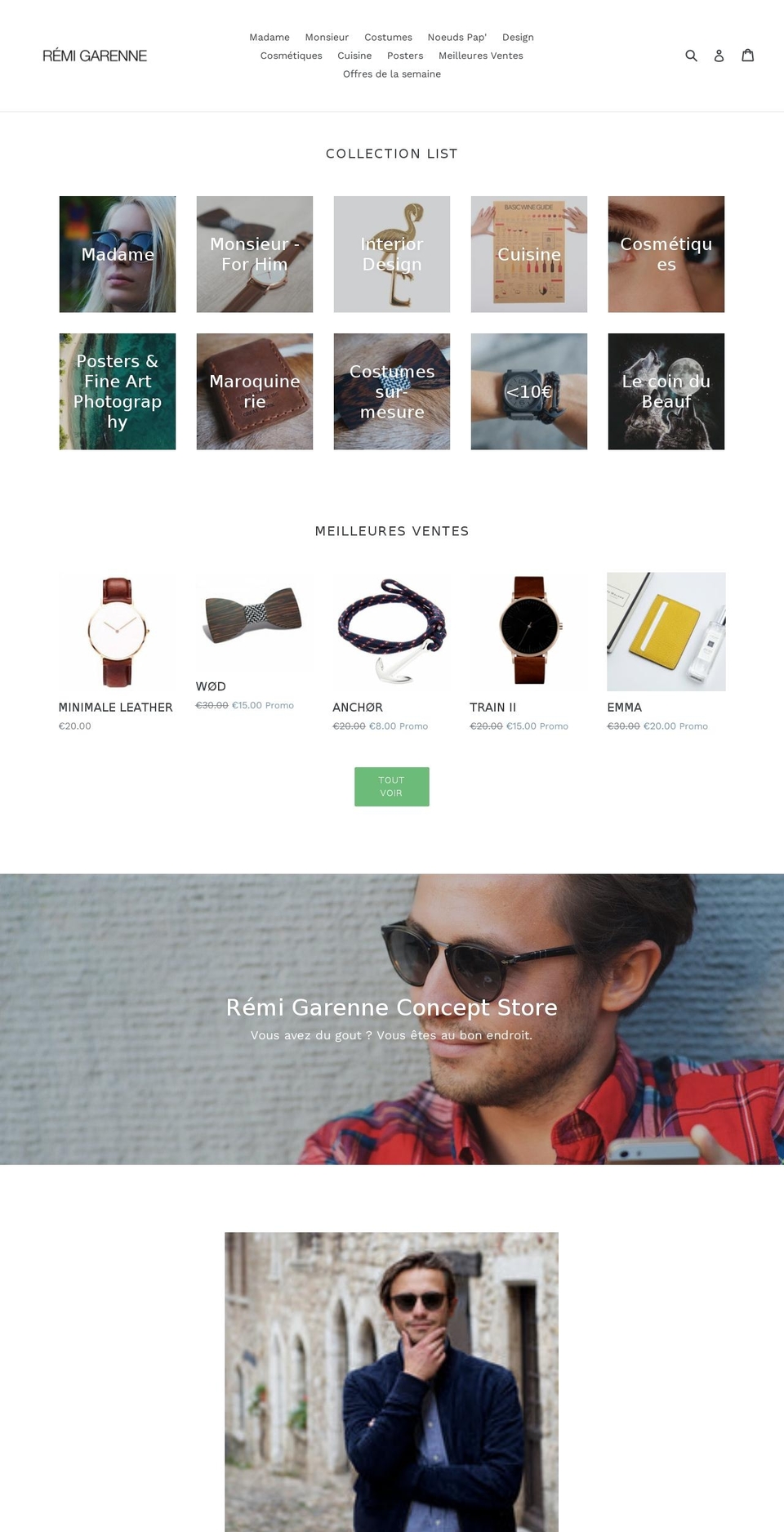 remigarenne.com shopify website screenshot