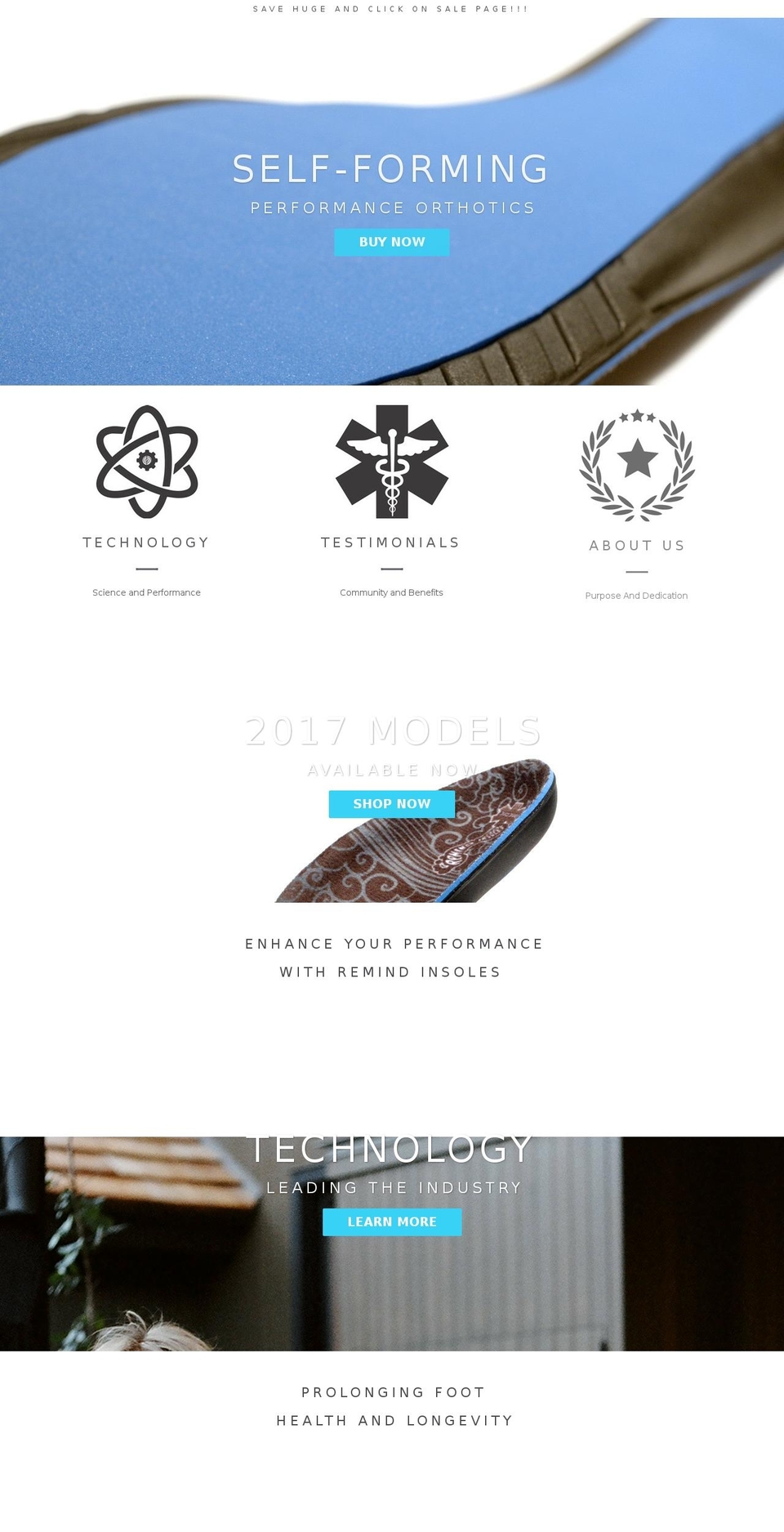 remindshoeinsoles.com shopify website screenshot